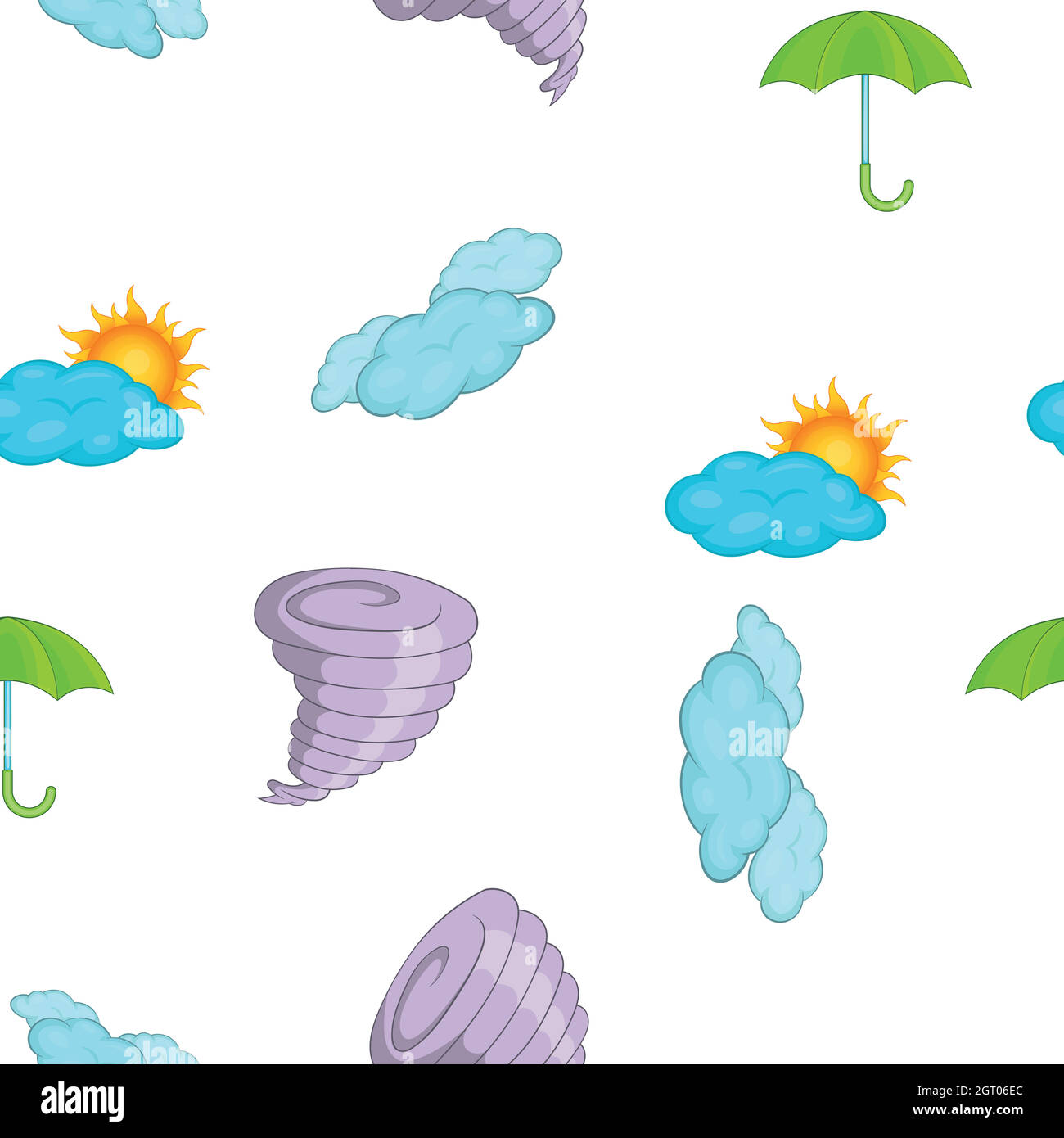 Motif météo, style dessin animé Illustration de Vecteur