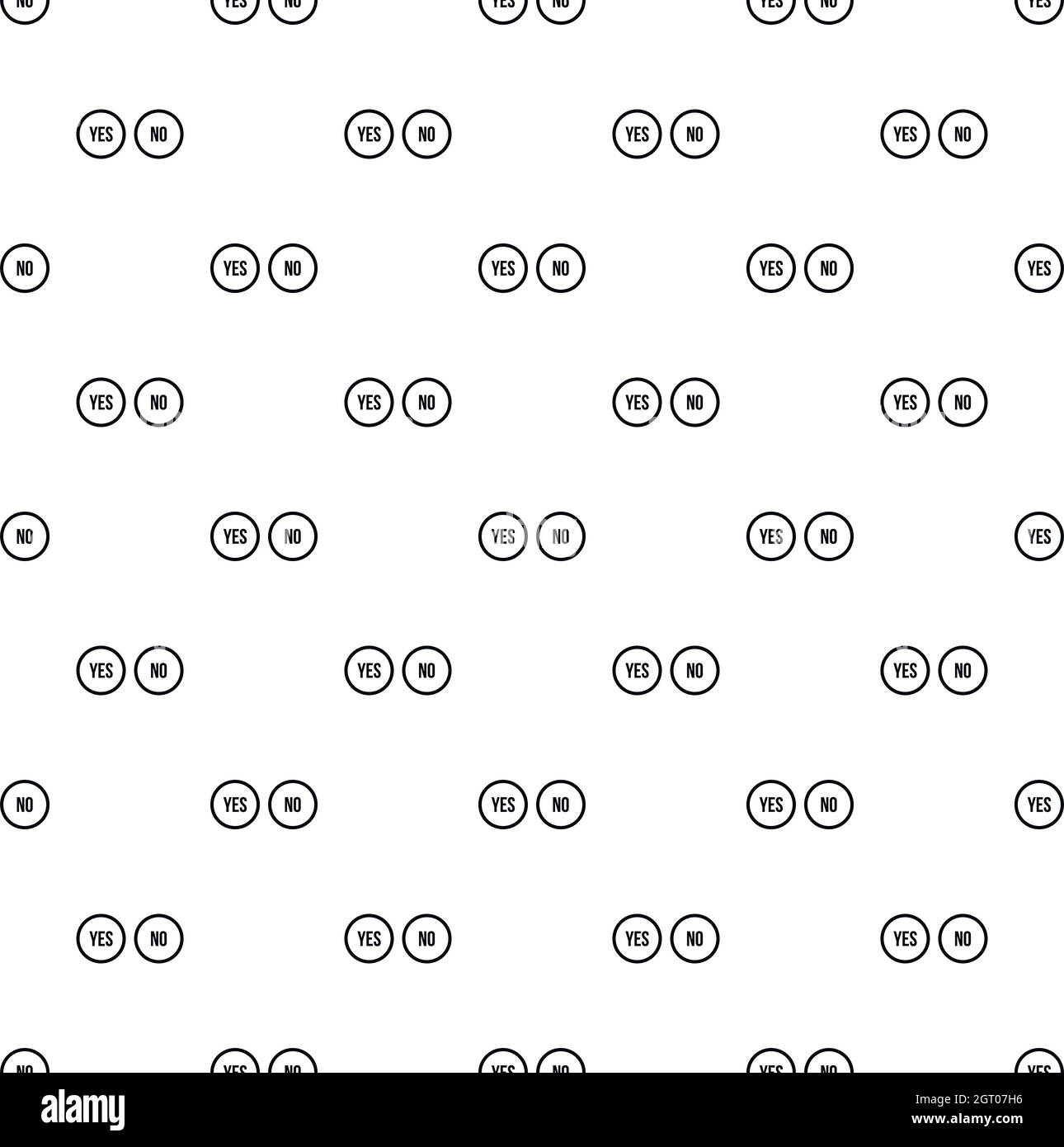 Oui et aucun motif de cercles, le style simple Illustration de Vecteur