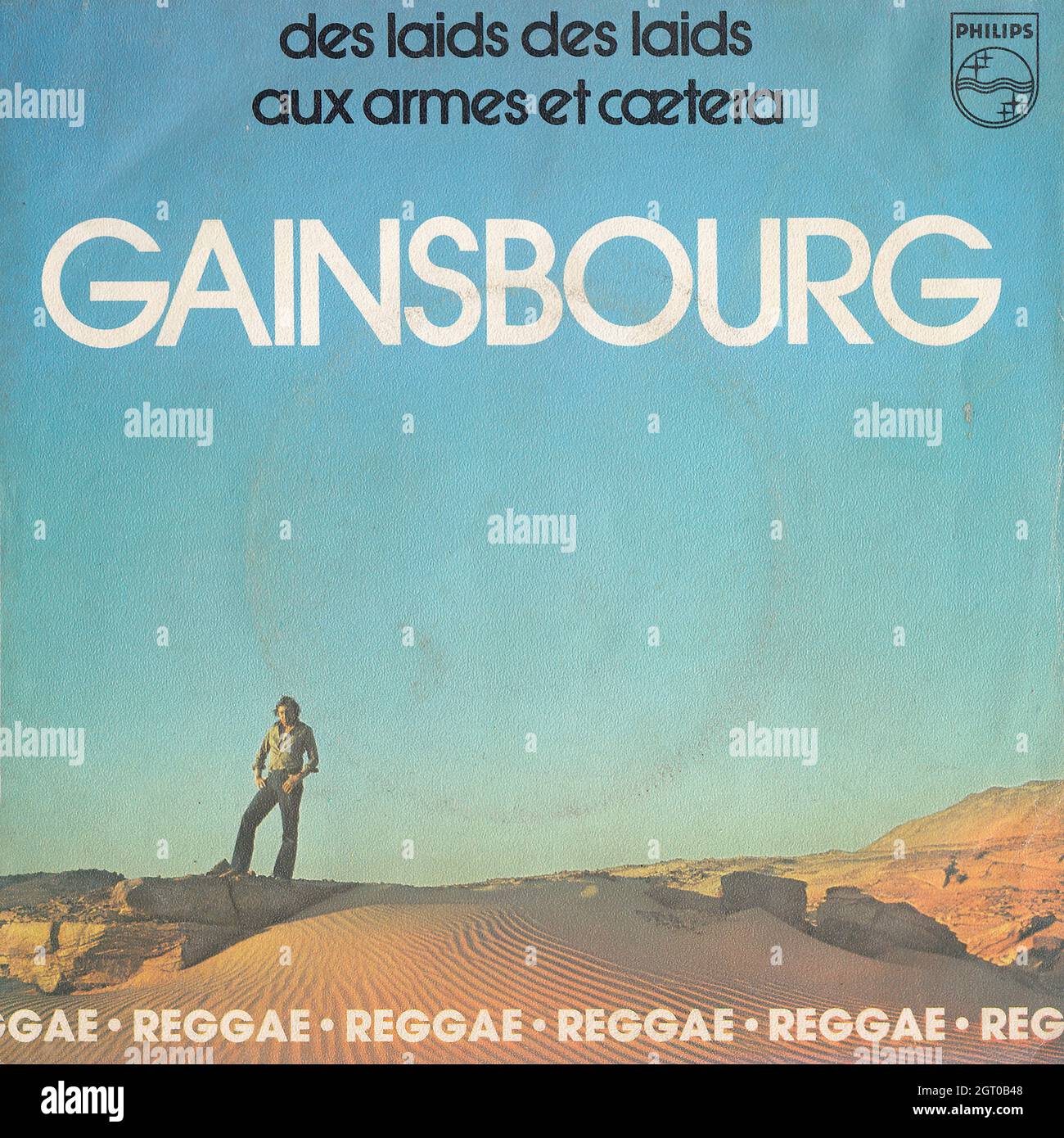 Serge Gainsbourg - des laides des laides - aux armes et caetera 45 tr/min - Vintage Vinyl Record Cover Banque D'Images