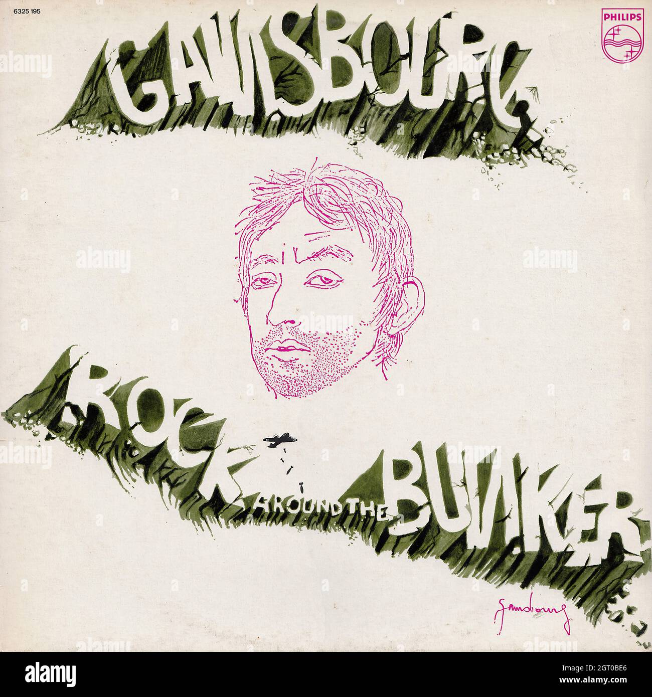 Serge Gainsbourg - Rock autour du bunker - Vintage Vinyl Record Cover Banque D'Images