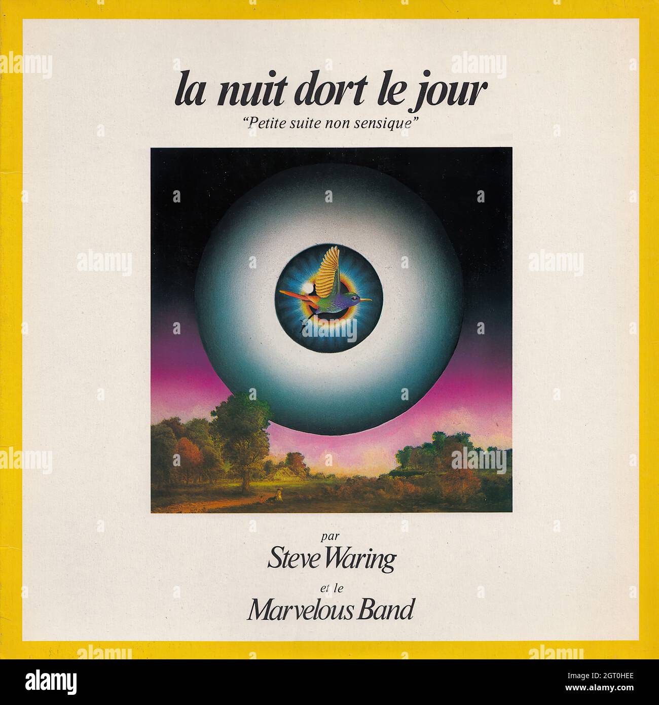 Steve Waring et le merveilleux groupe - la nuit mort le jour - Vintage Vinyl Record couverture Banque D'Images