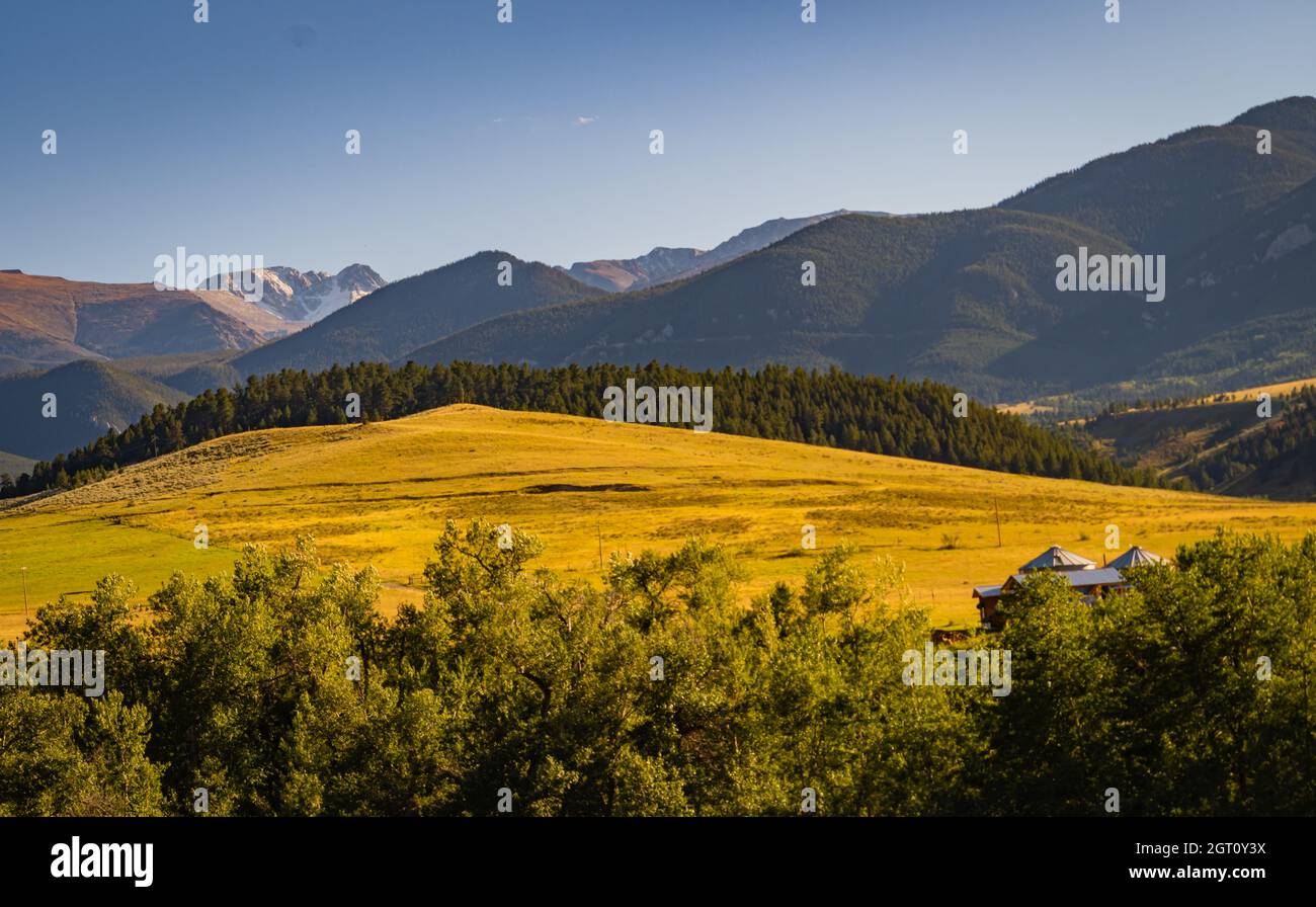 Vue sur le paysage des montagnes Beartooth, Montana Banque D'Images