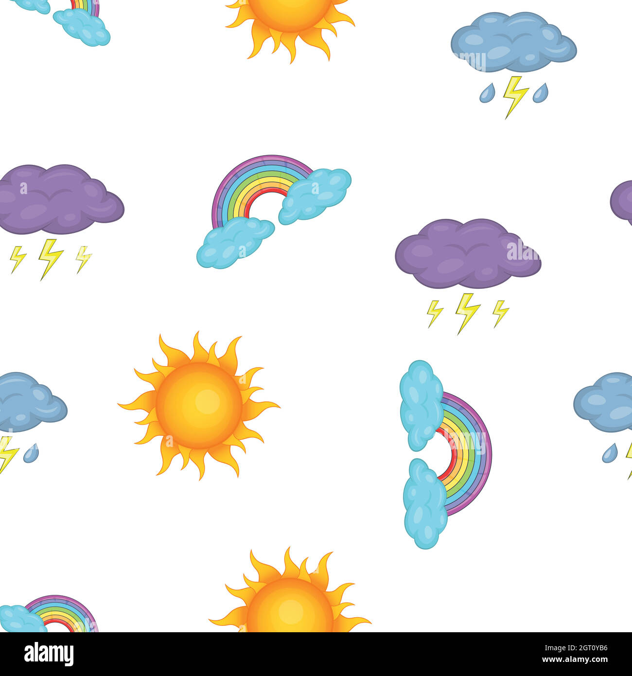 Modèle de prévision météorologique, style de dessin animé Illustration de Vecteur