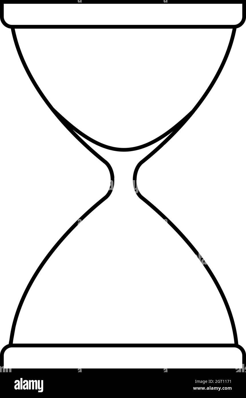 Icône en verre de sable, style de contour Illustration de Vecteur