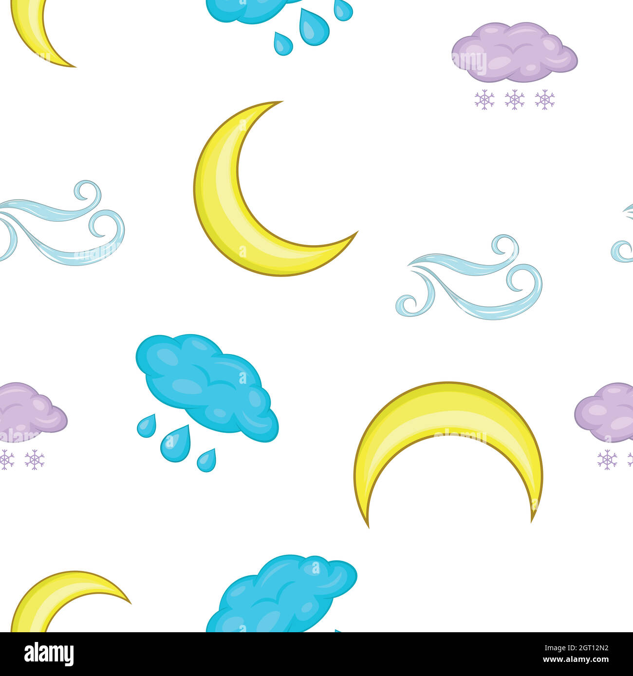 Motif extérieur météo, style dessin animé Illustration de Vecteur