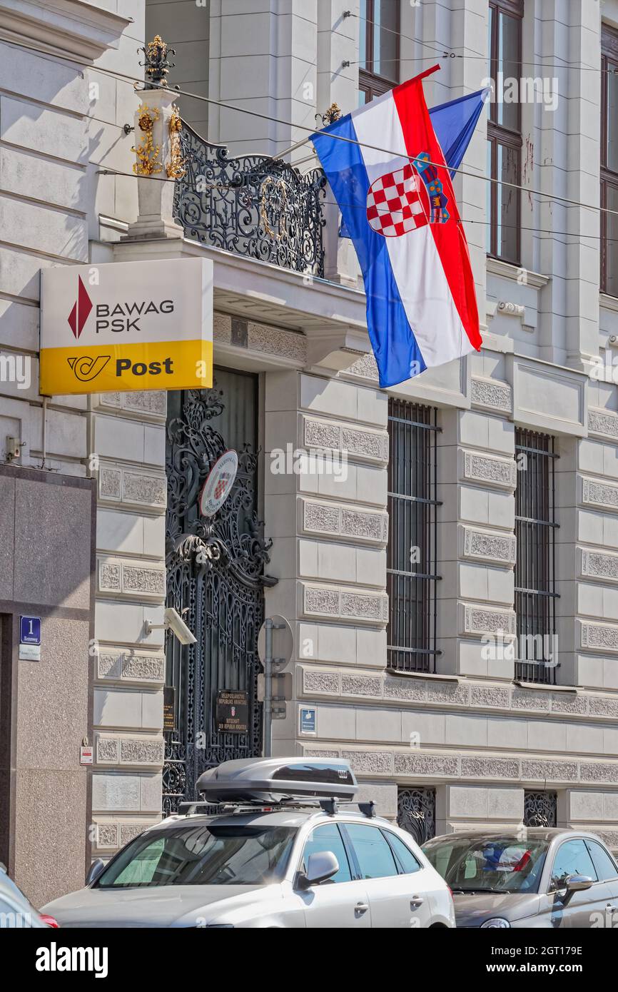 Détail de l'édifice de l'ambassade croate à Vienne, Autriche Banque D'Images