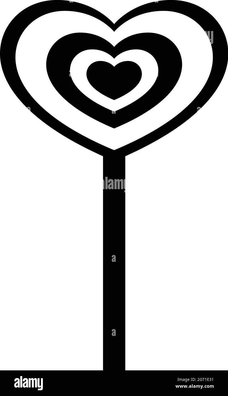 Icône en forme de coeur, style simple Illustration de Vecteur