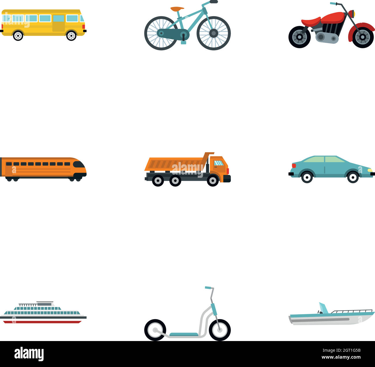 Service de voiture style icons set, télévision Illustration de Vecteur