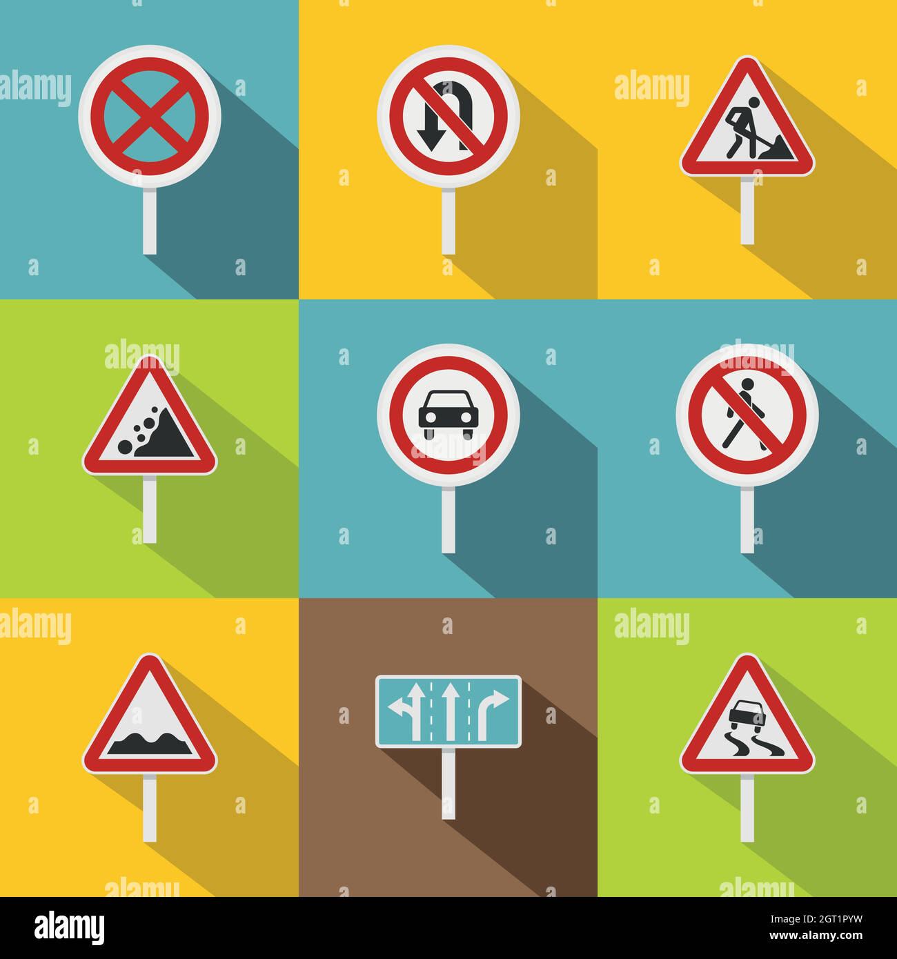 Inscrivez-icons set, style plat Illustration de Vecteur