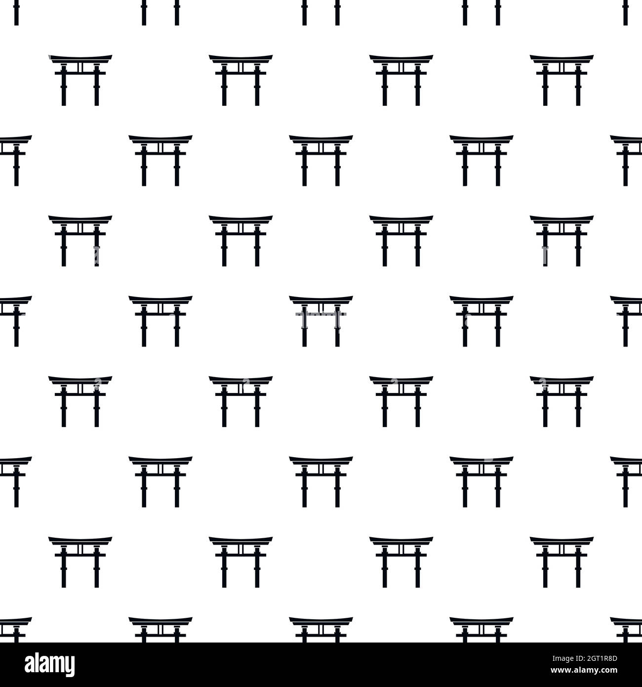 Japan gate pattern, style simple. Illustration de Vecteur