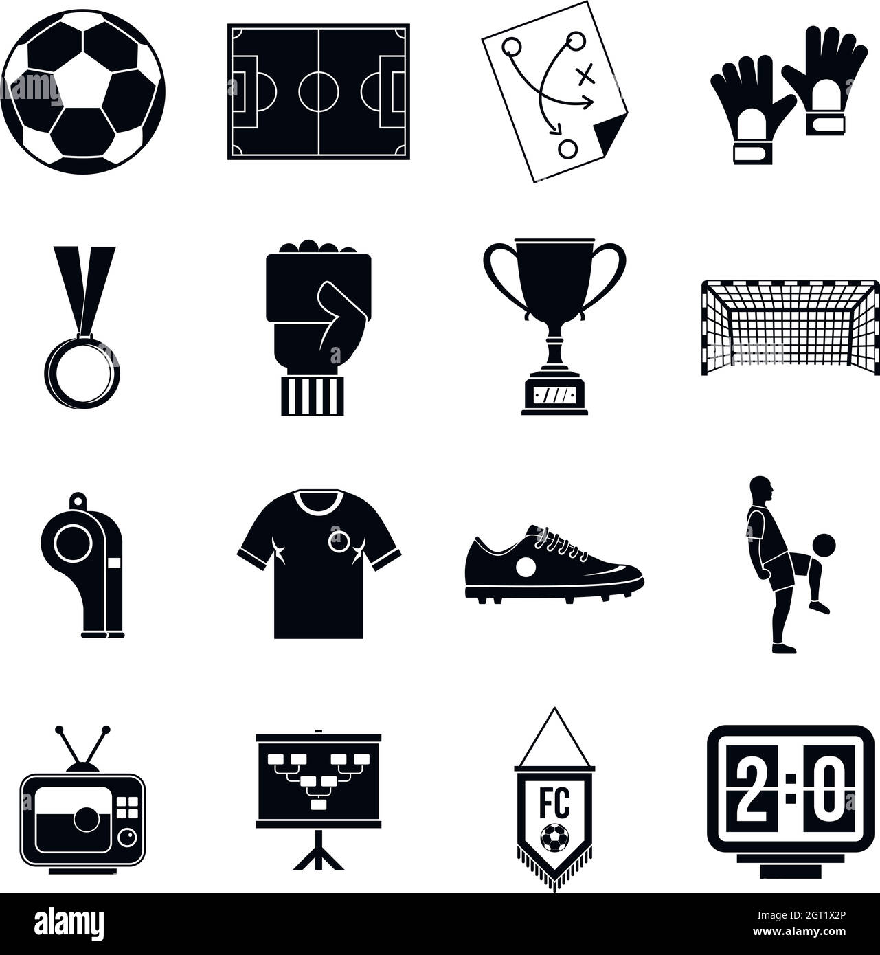 Football Soccer icons set, le style simple Illustration de Vecteur