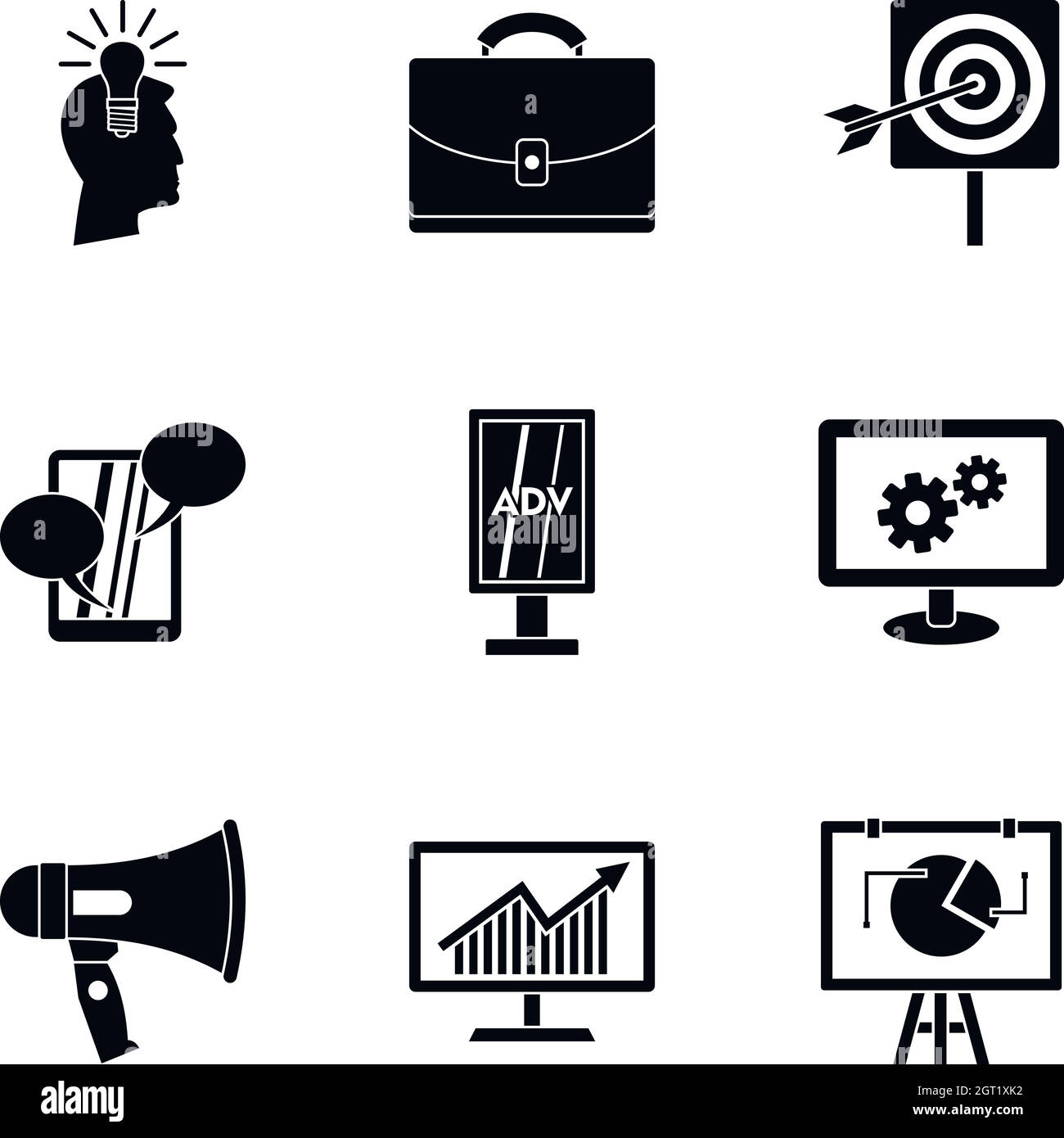 Kit de publicité, le style simple Illustration de Vecteur