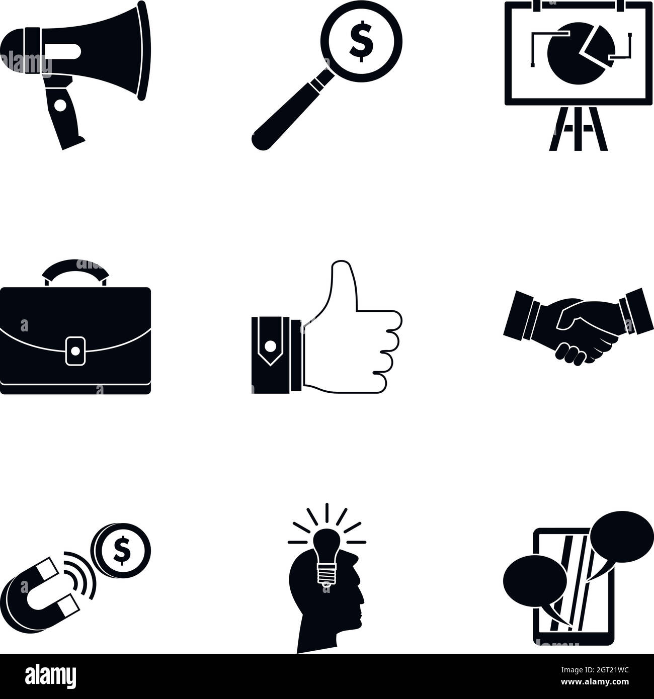 La publicité contextuelle icons set, le style simple Illustration de Vecteur