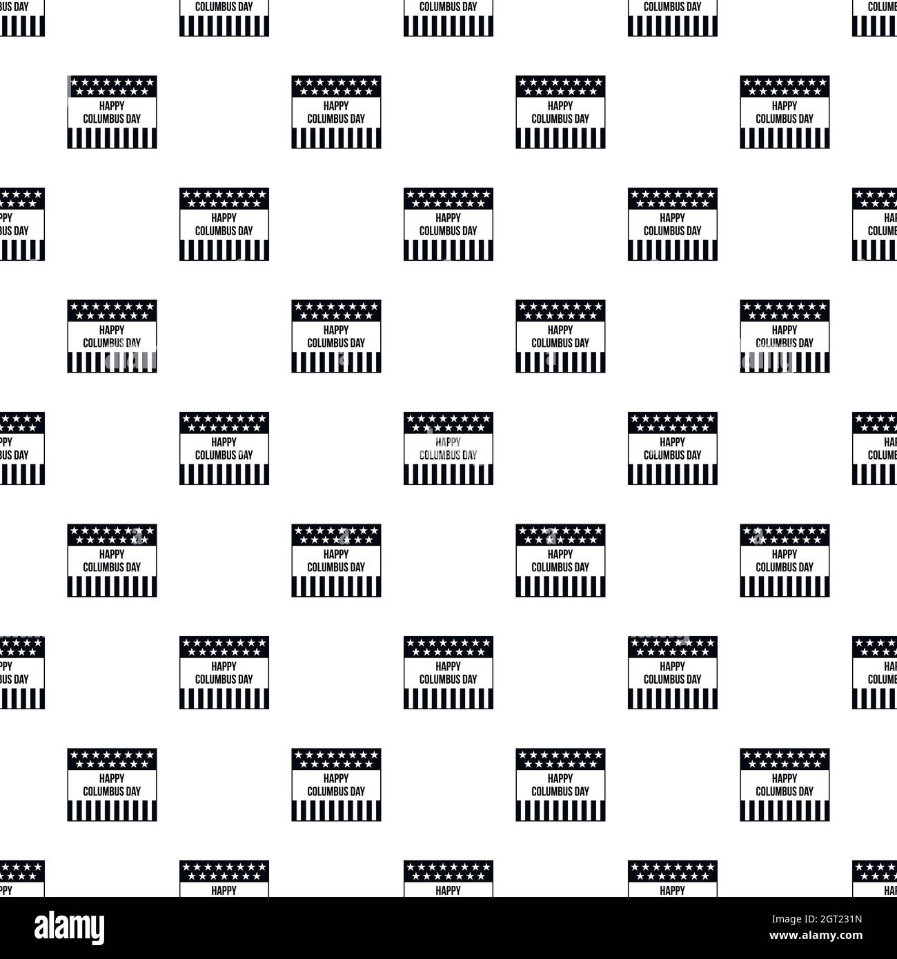 Happy Columbus day banner pattern, style simple. Illustration de Vecteur