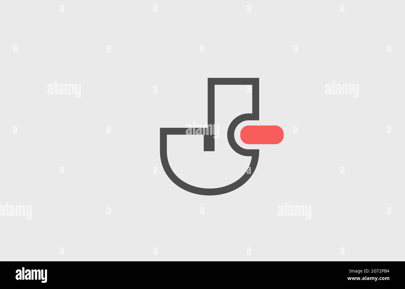 Icône de logo lettre J rose gris. Conception géométrique pour l'identité de l'entreprise avec la ligne Illustration de Vecteur