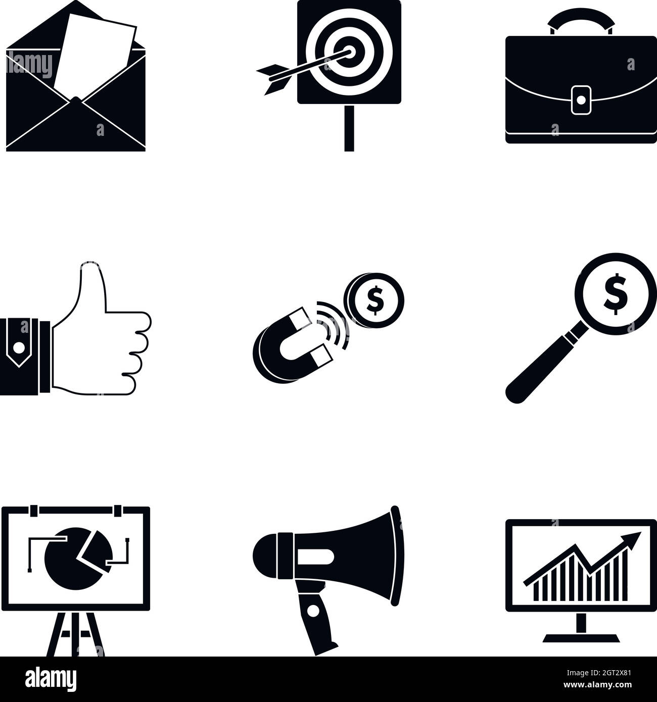 Les produits de la publicité, le style simple icons set Illustration de Vecteur