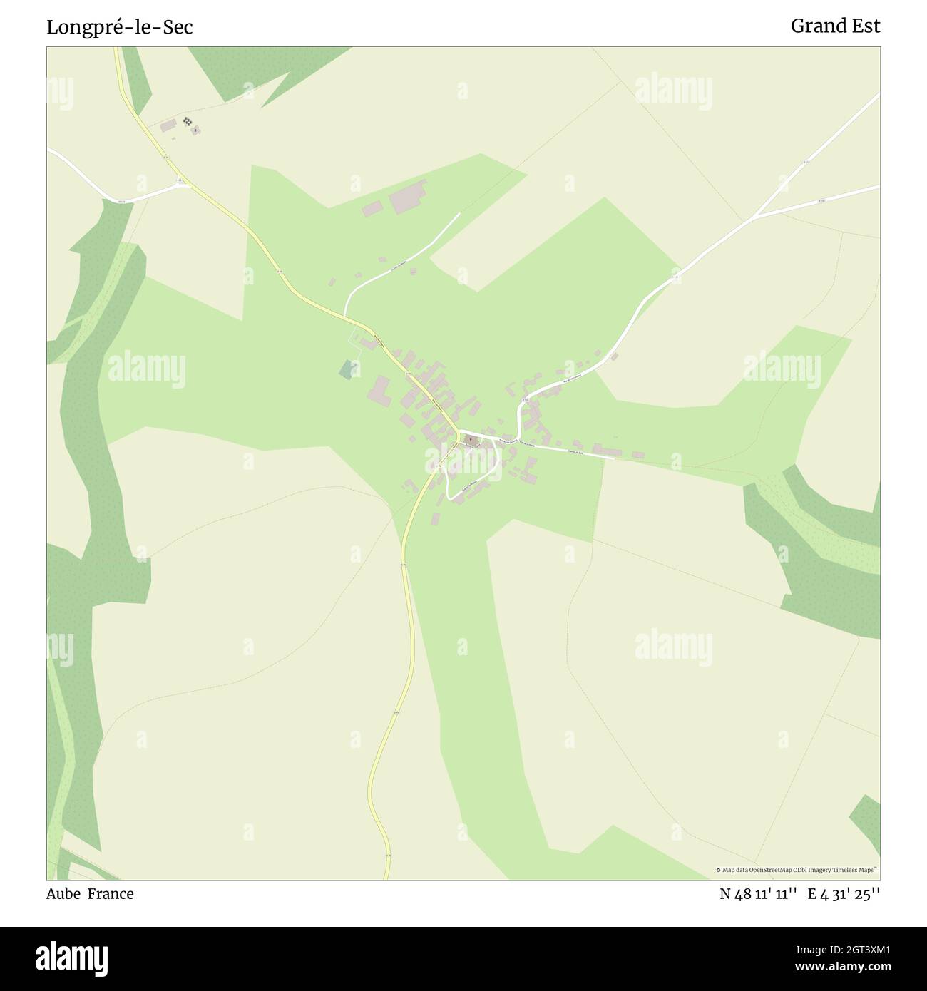 Longpré-le-sec, Aube, France, Grand est, N 48 11' 11'', E 4 31' 25'', carte, carte intemporelle publiée en 2021.Les voyageurs, les explorateurs et les aventuriers comme Florence Nightingale, David Livingstone, Ernest Shackleton, Lewis et Clark et Sherlock Holmes se sont appuyés sur des cartes pour planifier leurs voyages dans les coins les plus reculés du monde. Timeless Maps dresse la carte de la plupart des sites du monde, montrant ainsi la réalisation de grands rêves Banque D'Images