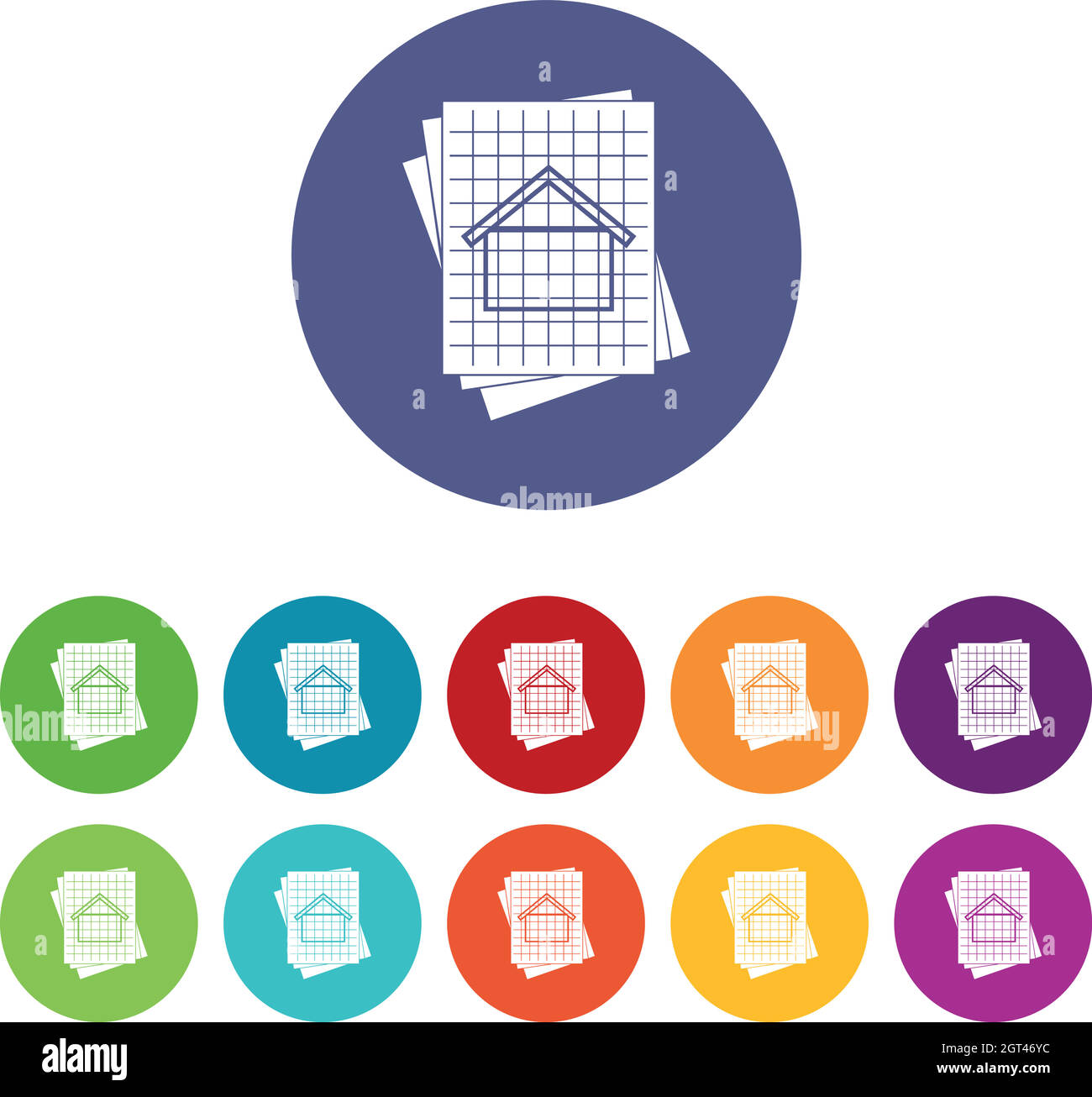 Icônes de l'ensemble photocalque de maison Illustration de Vecteur