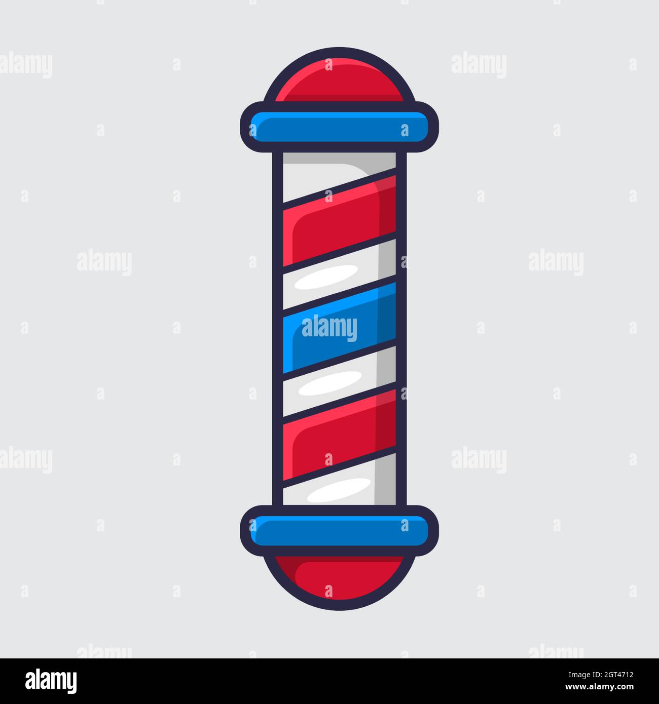 illustration vectorielle isolée de poteau de barbershop de style plat Illustration de Vecteur