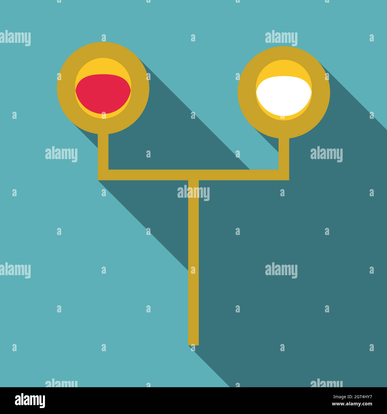 Feu de signalisation pour les trains Icon, style plat Illustration de Vecteur