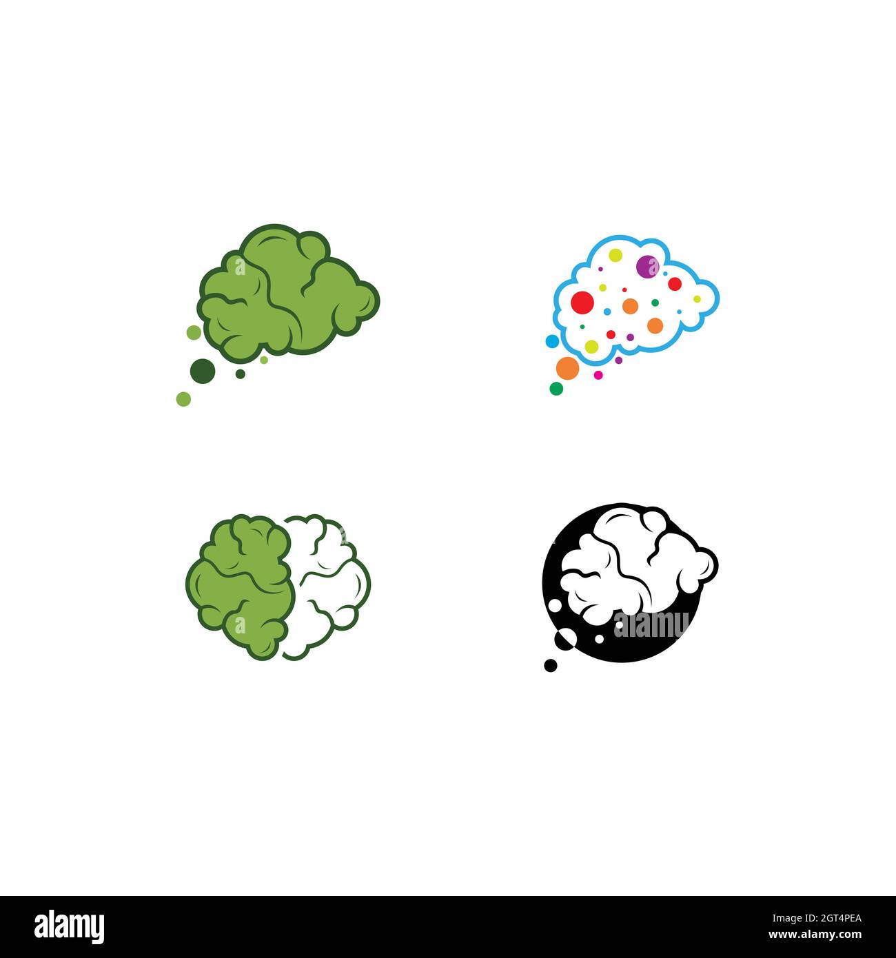 Modèle de logo Brain vecteur icône jeu conception Banque D'Images