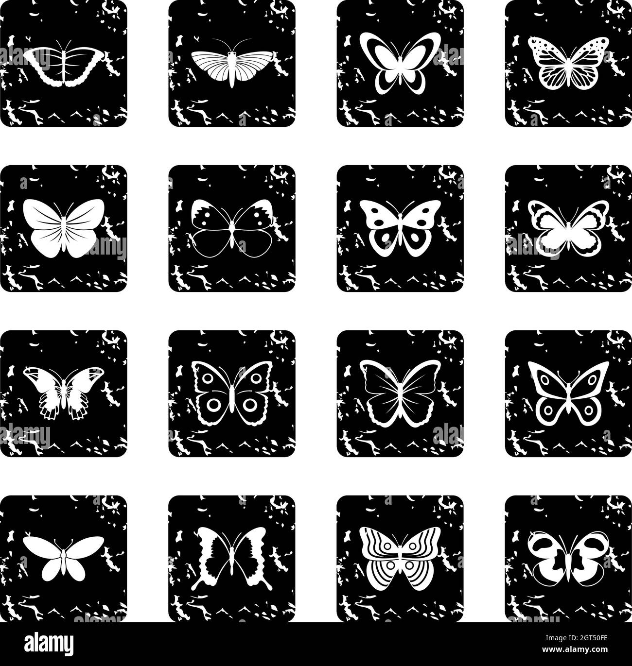 Butterfly icons set Illustration de Vecteur