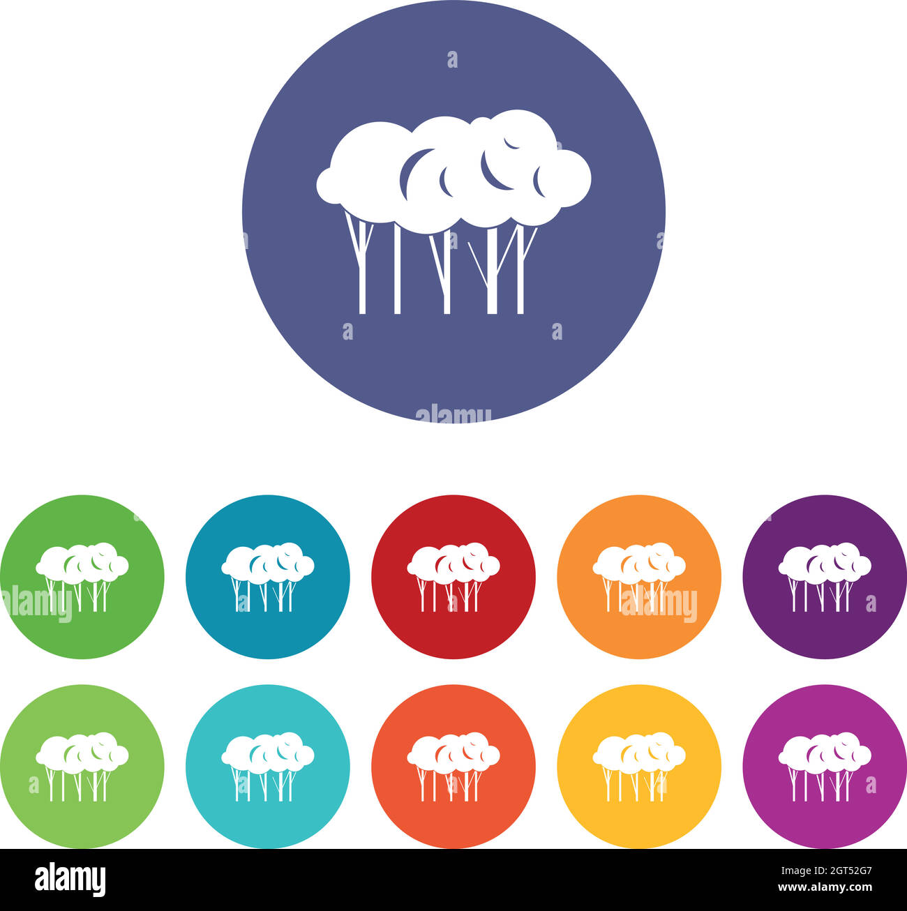 Beaucoup d'arbres définissent des icônes Illustration de Vecteur