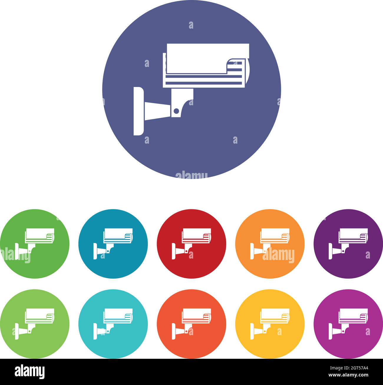 Icônes des caméras de surveillance Illustration de Vecteur