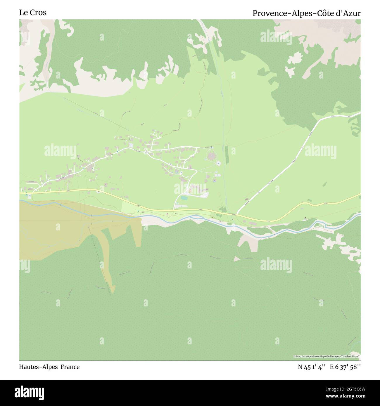 Le Cros, Hautes-Alpes, France, Provence-Alpes-Côte d'Azur, N 45 1' 4'', E 6 37' 58'', carte, carte intemporelle publiée en 2021.Les voyageurs, les explorateurs et les aventuriers comme Florence Nightingale, David Livingstone, Ernest Shackleton, Lewis et Clark et Sherlock Holmes se sont appuyés sur des cartes pour planifier leurs voyages dans les coins les plus reculés du monde. Timeless Maps dresse la carte de la plupart des sites du monde, montrant ainsi la réalisation de grands rêves Banque D'Images