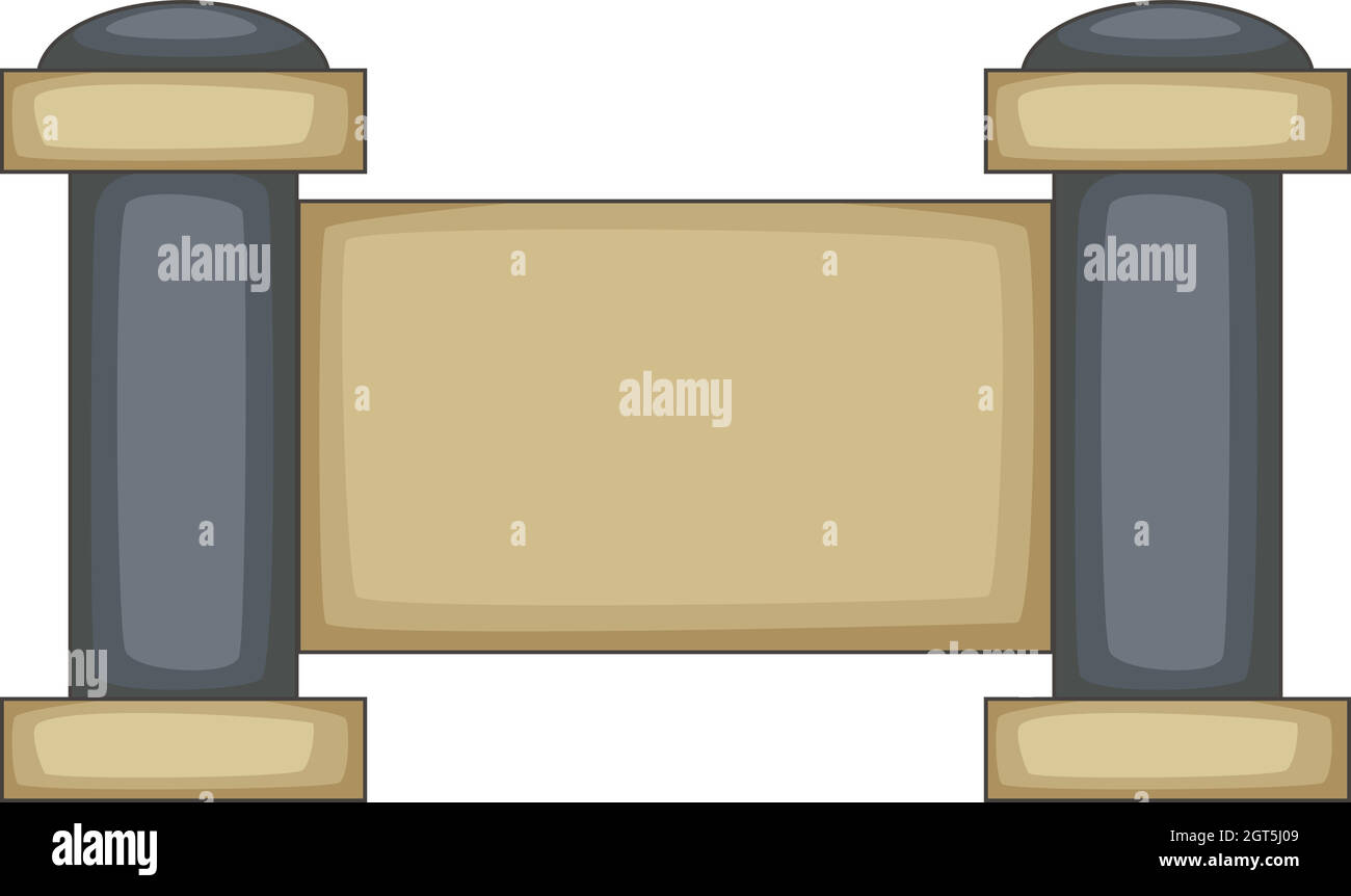 Clôture en béton avec des piliers de pierre icon Illustration de Vecteur