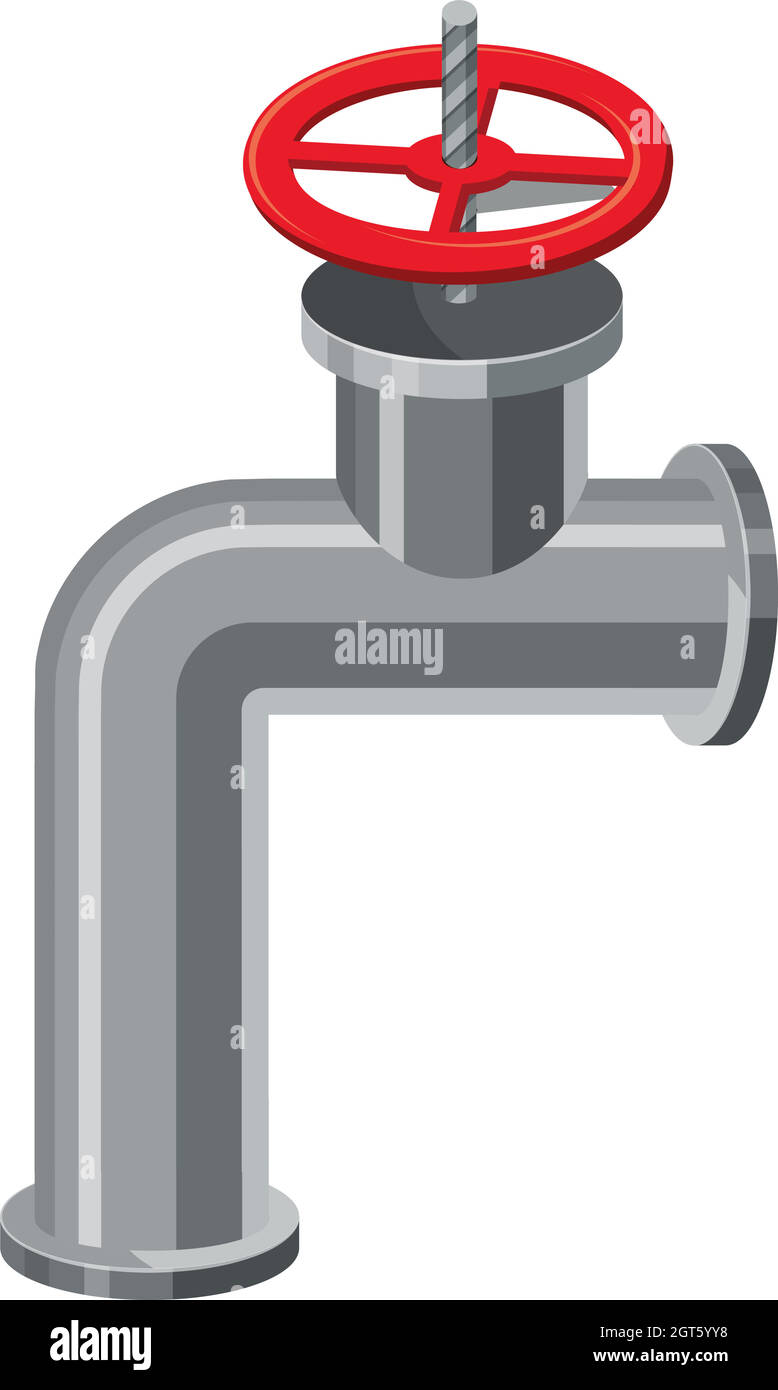 Icône de valve de tuyau, style dessin animé Illustration de Vecteur