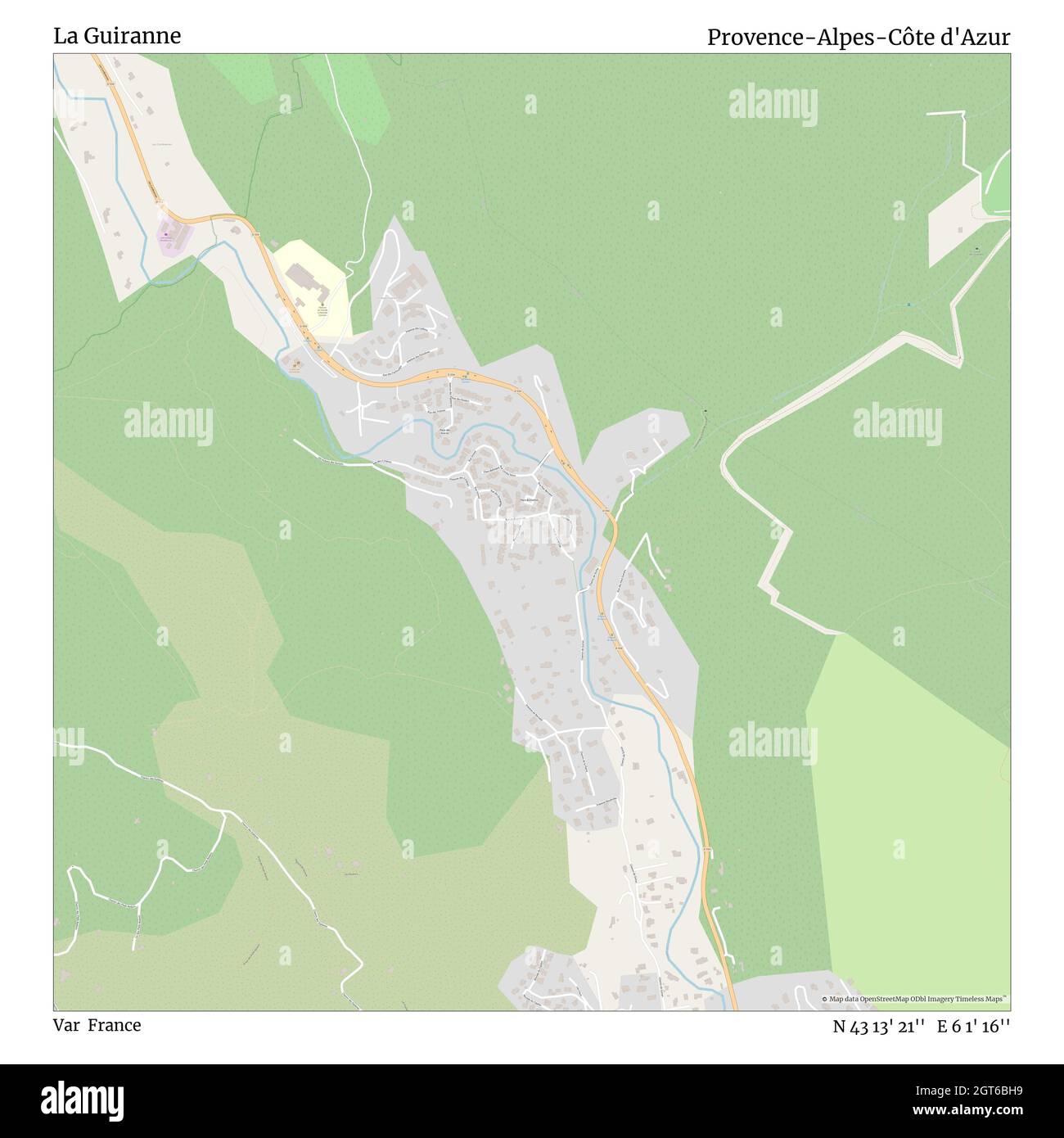 La Guiranne, Var, France, Provence-Alpes-Côte d'Azur, N 43 13' 21'', E 6 1' 16'', carte, carte intemporelle publiée en 2021.Les voyageurs, les explorateurs et les aventuriers comme Florence Nightingale, David Livingstone, Ernest Shackleton, Lewis et Clark et Sherlock Holmes se sont appuyés sur des cartes pour planifier leurs voyages dans les coins les plus reculés du monde. Timeless Maps dresse la carte de la plupart des sites du monde, montrant ainsi la réalisation de grands rêves Banque D'Images