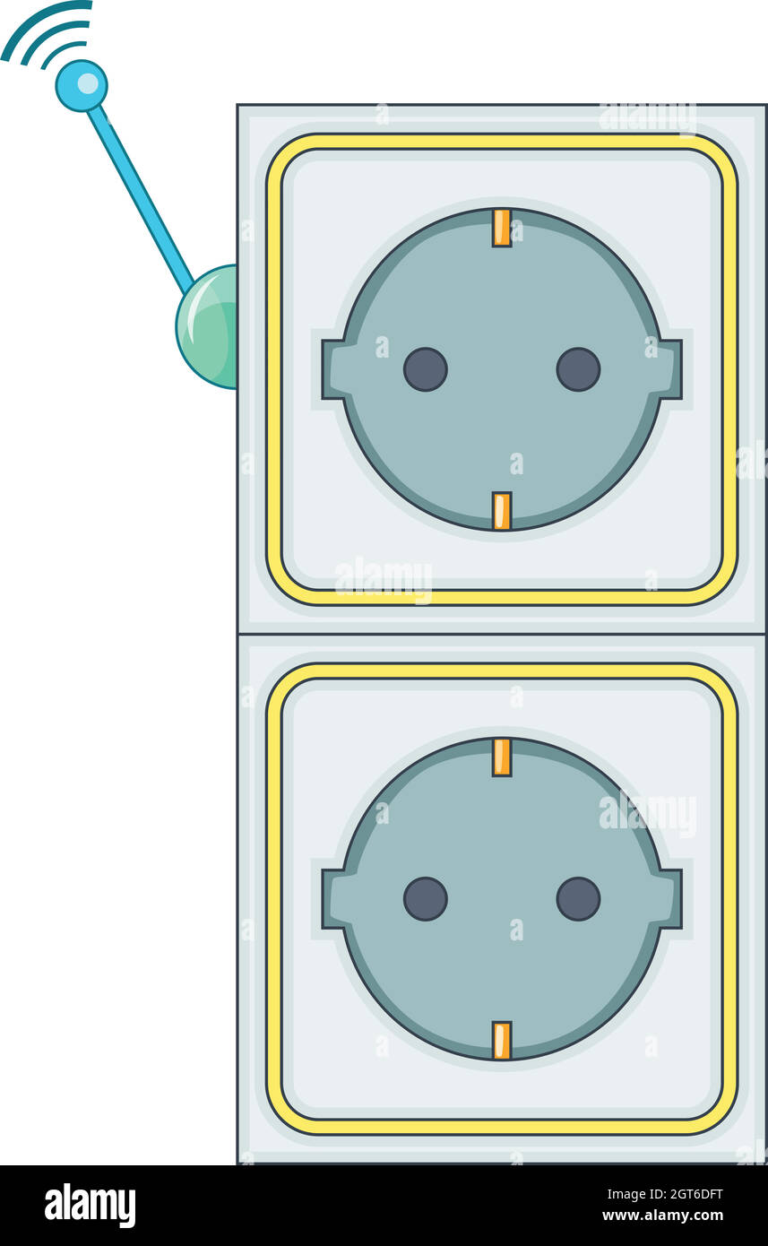 Prise d'alimentation intelligente, l'icône de style cartoon Illustration de Vecteur