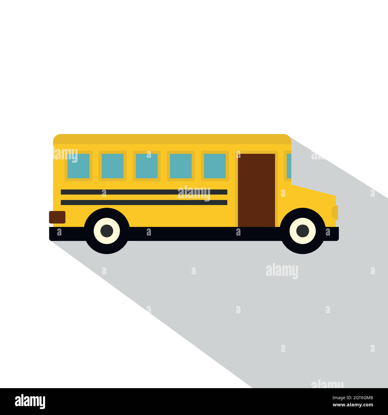 L'icône d'autobus scolaires, style plat Illustration de Vecteur