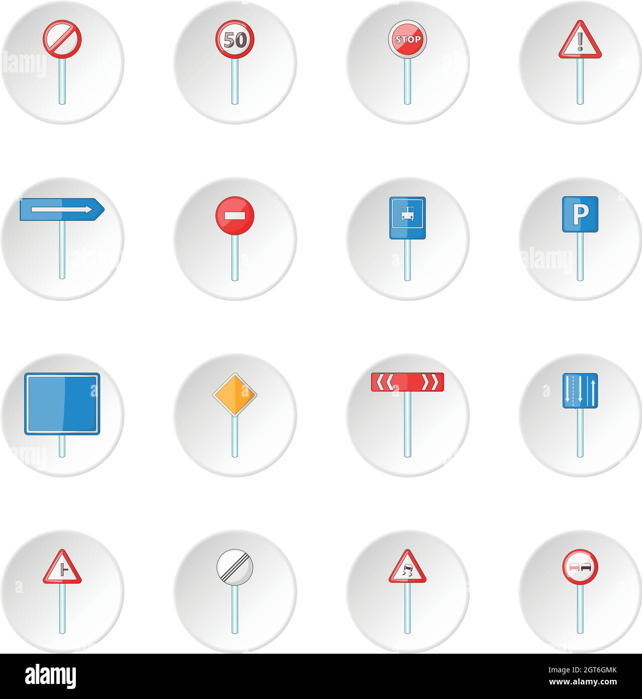 La signalisation routière icons set Illustration de Vecteur