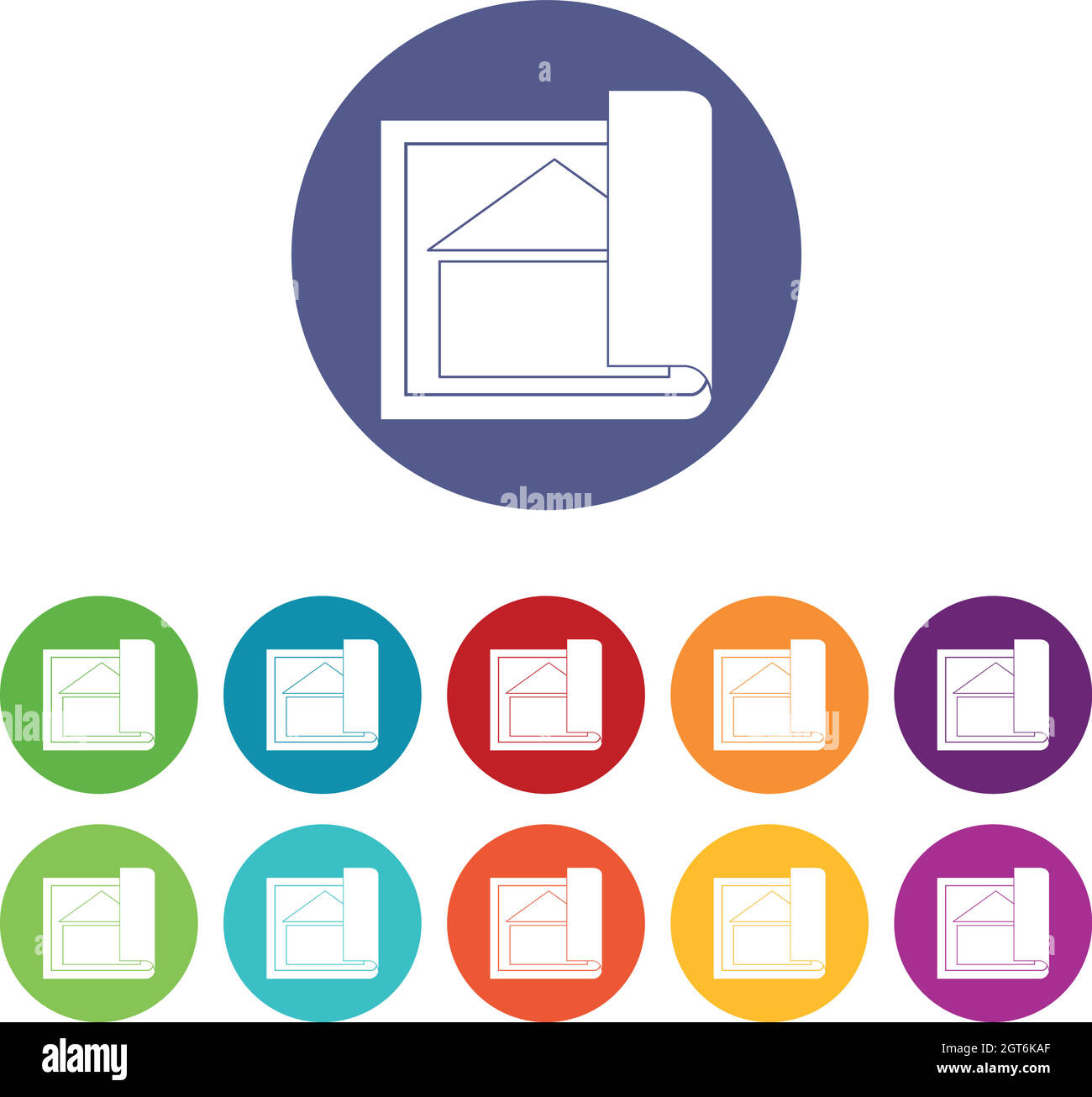 Icônes de l'ensemble de plans de construction Illustration de Vecteur