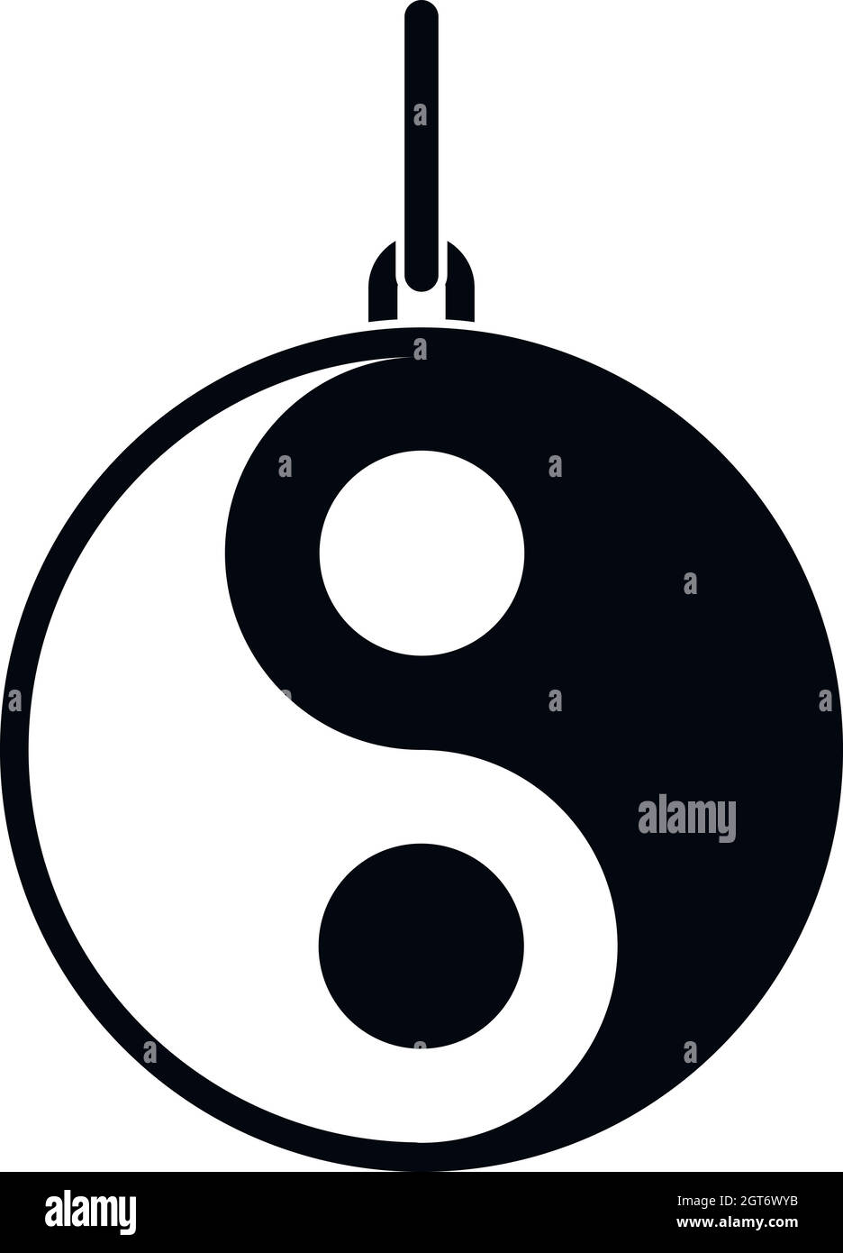 Icône symbole Yin Yang, style simple. Illustration de Vecteur