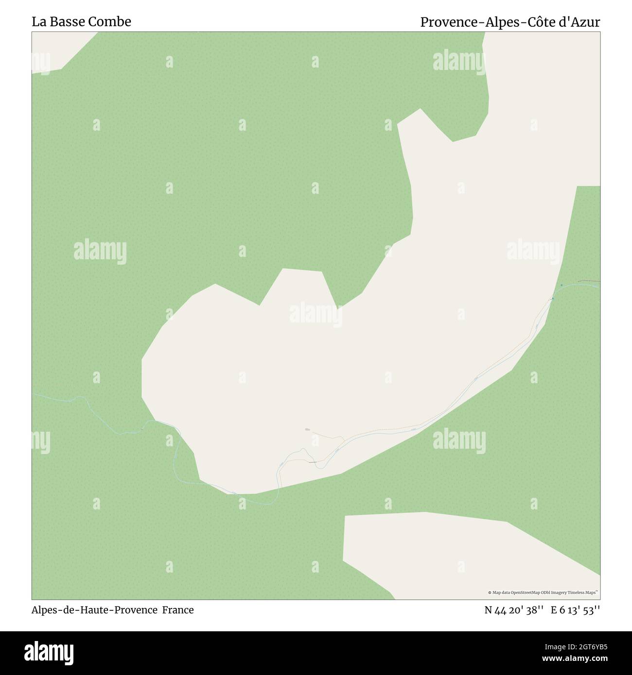 La Basse Combe, Alpes-de-haute-Provence, France, Provence-Alpes-Côte d'Azur, N 44 20' 38'', E 6 13' 53'', carte, carte intemporelle publiée en 2021.Les voyageurs, les explorateurs et les aventuriers comme Florence Nightingale, David Livingstone, Ernest Shackleton, Lewis et Clark et Sherlock Holmes se sont appuyés sur des cartes pour planifier leurs voyages dans les coins les plus reculés du monde. Timeless Maps dresse la carte de la plupart des sites du monde, montrant ainsi la réalisation de grands rêves Banque D'Images