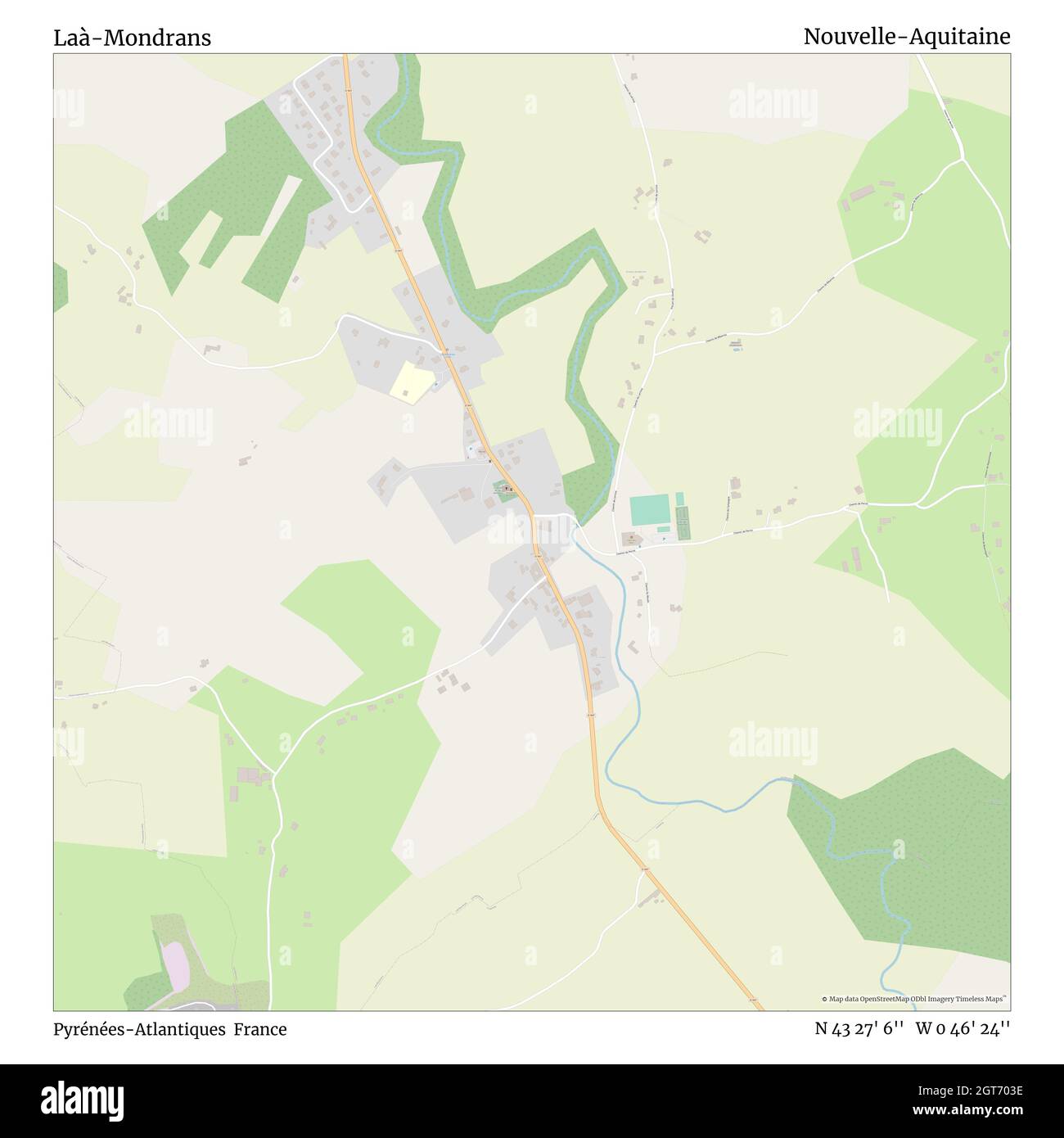 Laà-Mondrans, Pyrénées-Atlantiques, France, Nouvelle-Aquitaine, N 43 27' 6'', W 0 46' 24'', carte, Timeless carte publiée en 2021.Les voyageurs, les explorateurs et les aventuriers comme Florence Nightingale, David Livingstone, Ernest Shackleton, Lewis et Clark et Sherlock Holmes se sont appuyés sur des cartes pour planifier leurs voyages dans les coins les plus reculés du monde. Timeless Maps dresse la carte de la plupart des sites du monde, montrant ainsi la réalisation de grands rêves Banque D'Images
