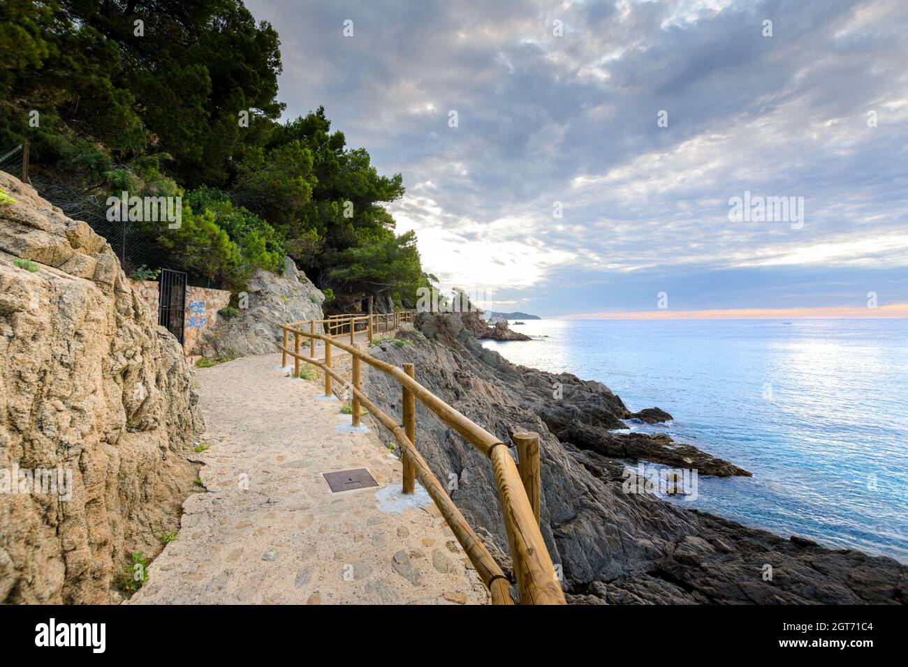 Belle Sant Francesc Creek et de la plage de Blanes en Espagne Banque D'Images