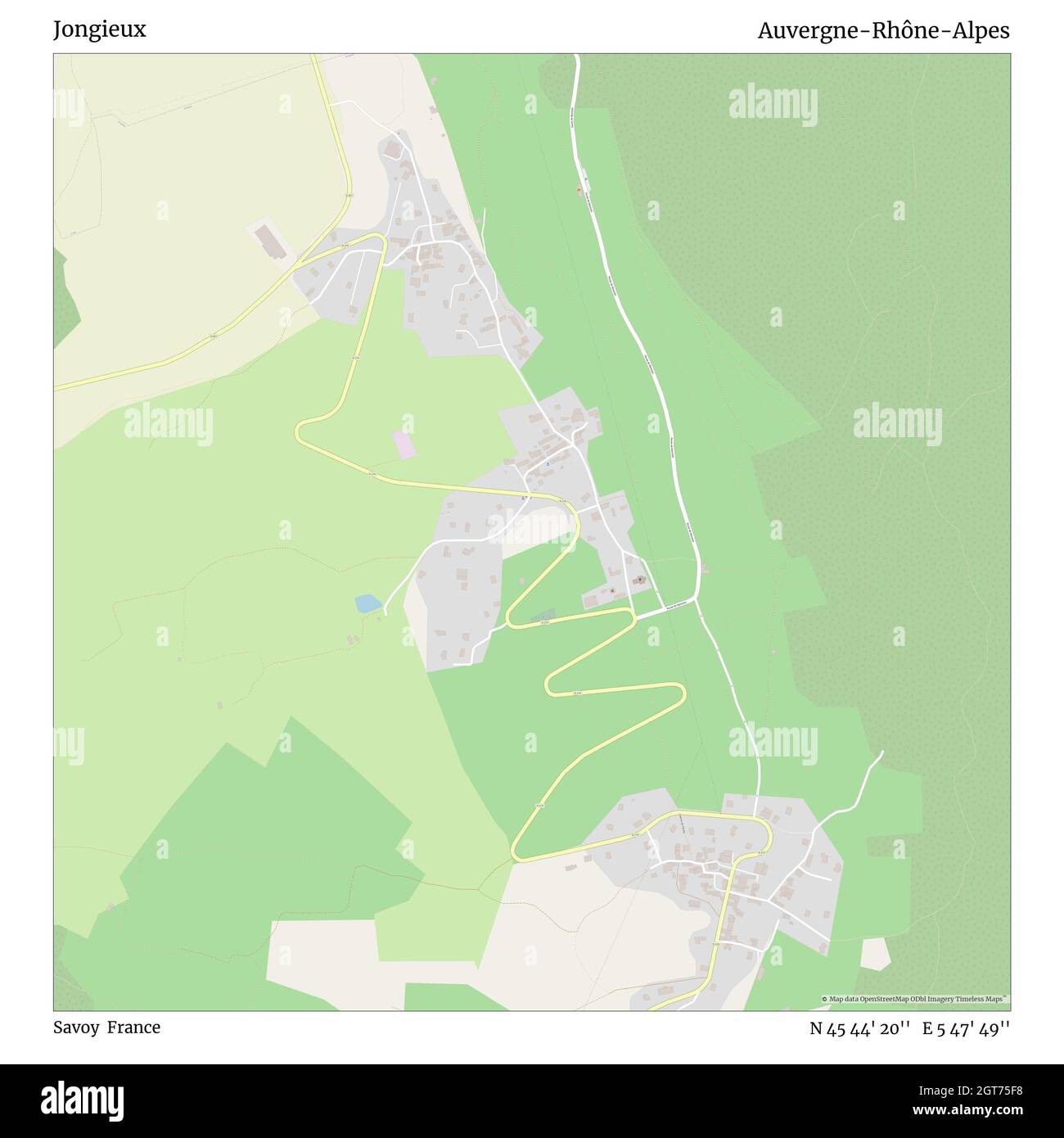 Jongieux, Savoie, France, Auvergne-Rhône-Alpes, N 45 44' 20'', E 5 47' 49'', carte, carte intemporelle publiée en 2021.Les voyageurs, les explorateurs et les aventuriers comme Florence Nightingale, David Livingstone, Ernest Shackleton, Lewis et Clark et Sherlock Holmes se sont appuyés sur des cartes pour planifier leurs voyages dans les coins les plus reculés du monde. Timeless Maps dresse la carte de la plupart des sites du monde, montrant ainsi la réalisation de grands rêves Banque D'Images