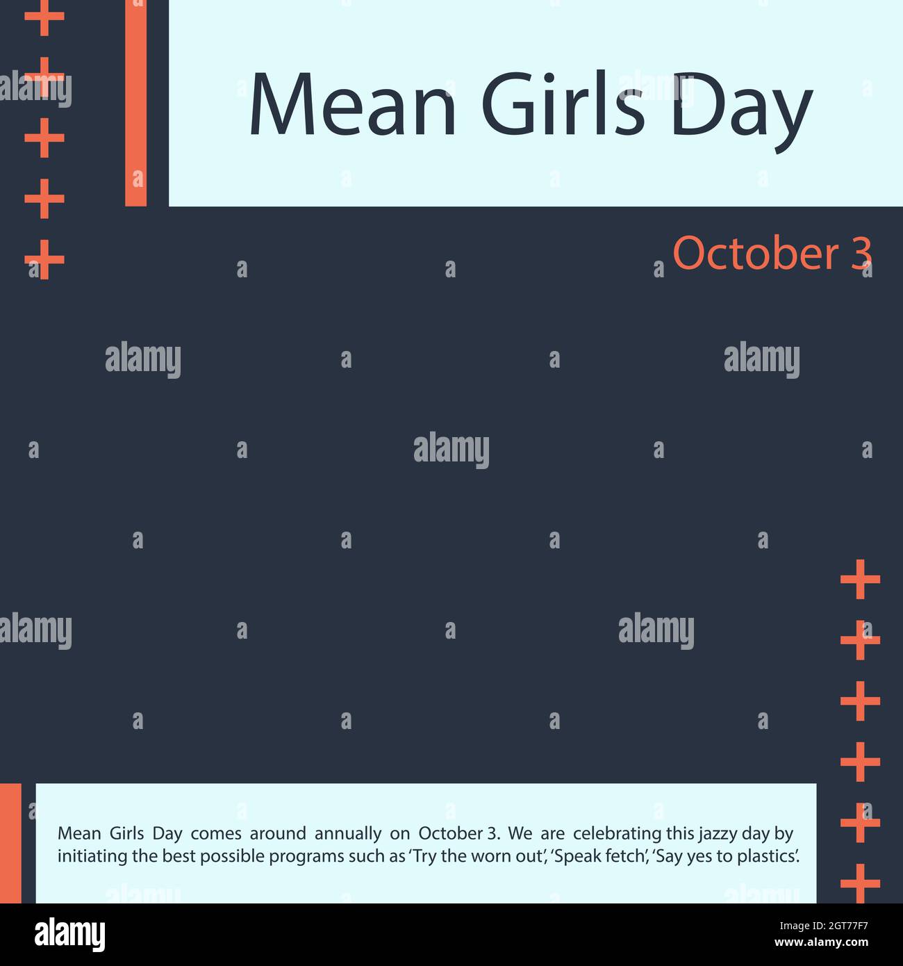 La Journée moyenne des filles a lieu chaque année le 3 octobre Illustration de Vecteur