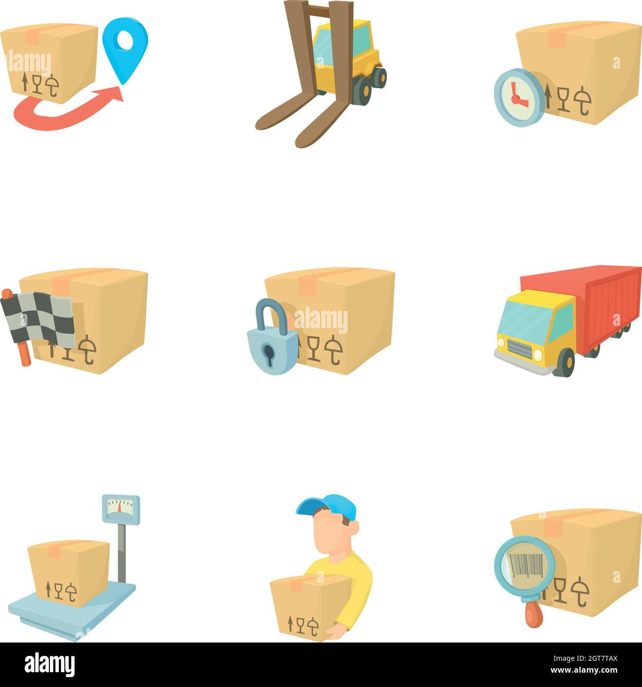 Kit de livraison, cartoon style Illustration de Vecteur