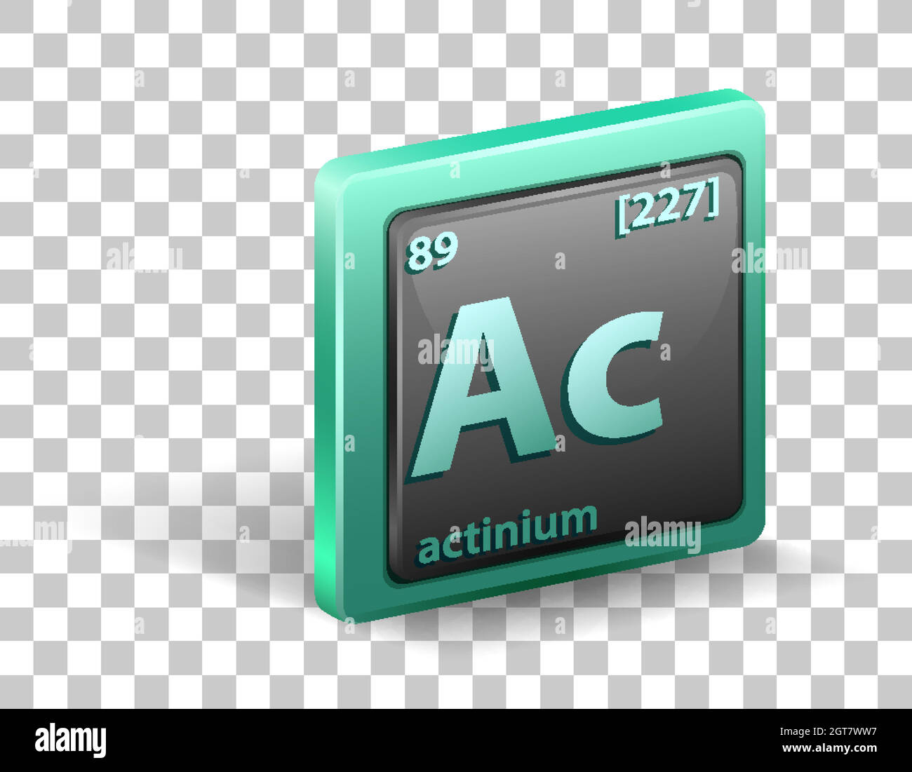 Élément actiniumchimique. Symbole chimique avec numéro atomique et masse atomique. Illustration de Vecteur