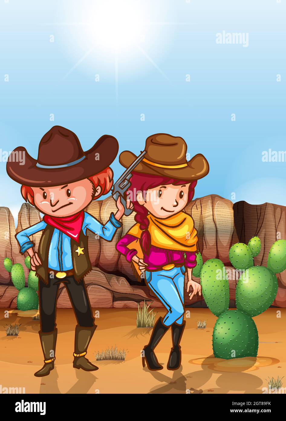 Western Illustration de Vecteur