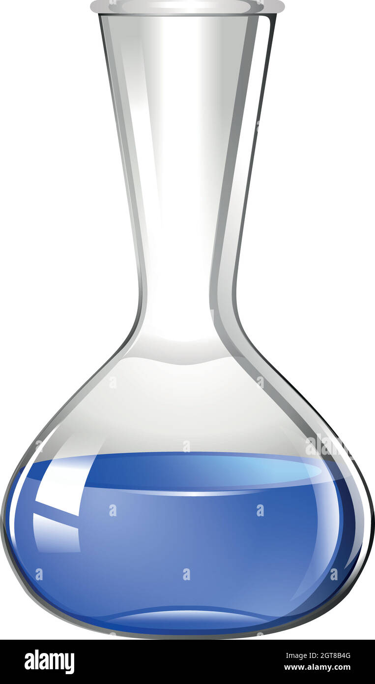 Liquide bleu dans un bol en verre Illustration de Vecteur