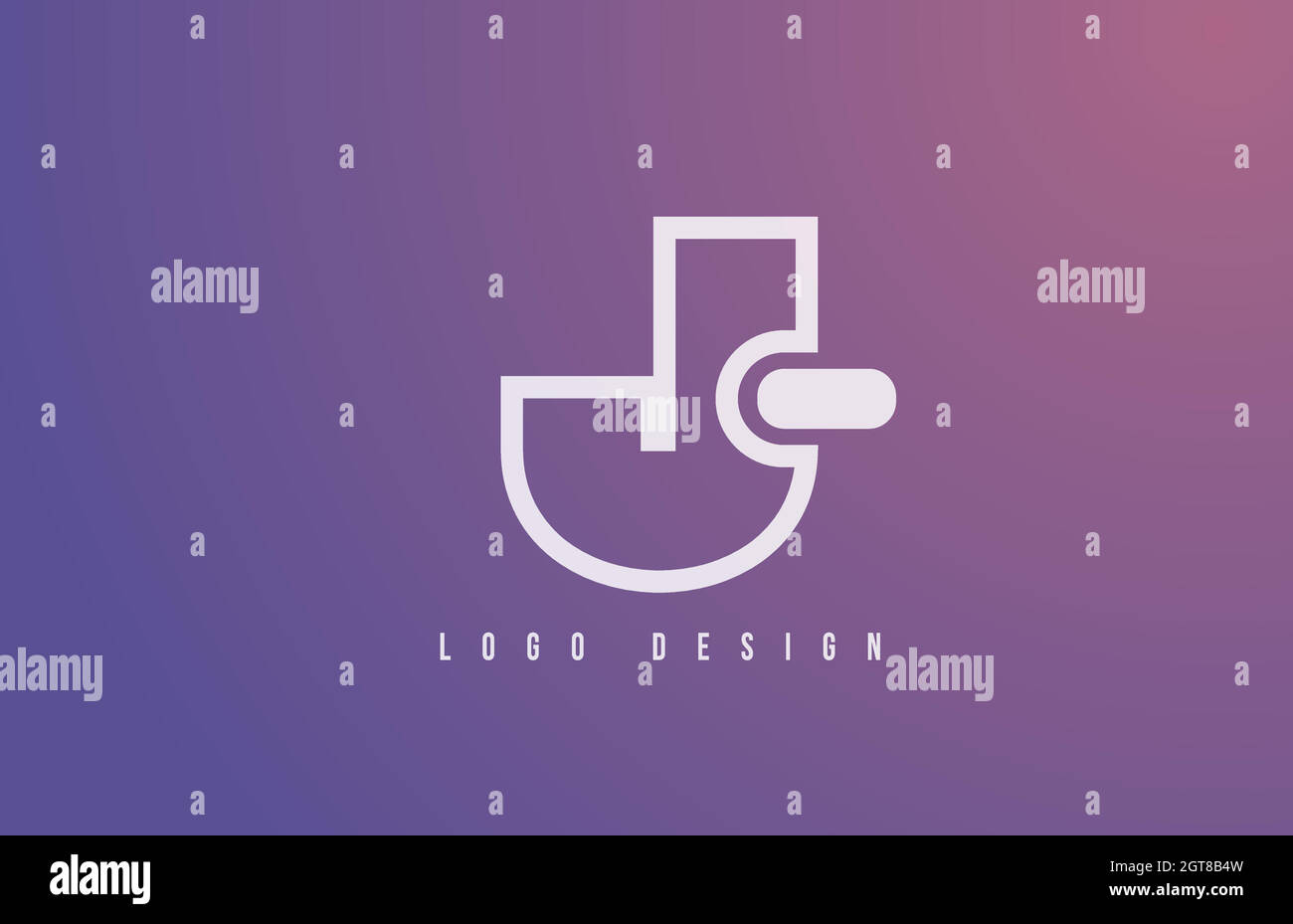 Lettre du logo de l'alphabet J pour les entreprises et les entreprises de style géométrique et de couleur pastel. Perles d'entreprise et lettres d'icônes avec un design bleu simple Illustration de Vecteur