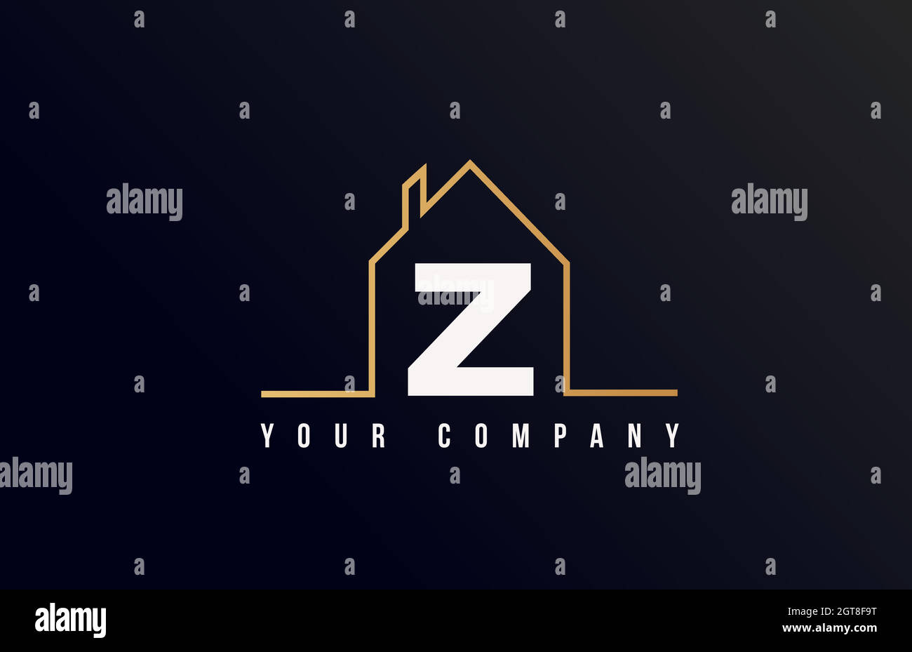 Z House lettre lettre icône logo. Immobilier de maison pour entreprise et identité d'affaires avec contour de ligne d'une maison Illustration de Vecteur