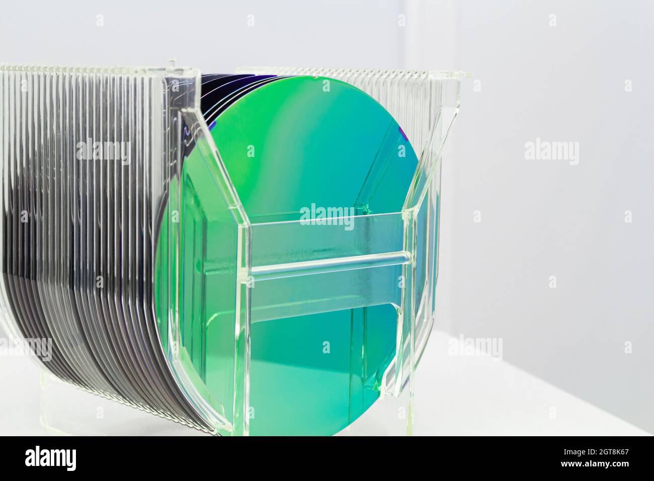 Plaquettes de silicium préparées pour la production de copeaux Banque D'Images
