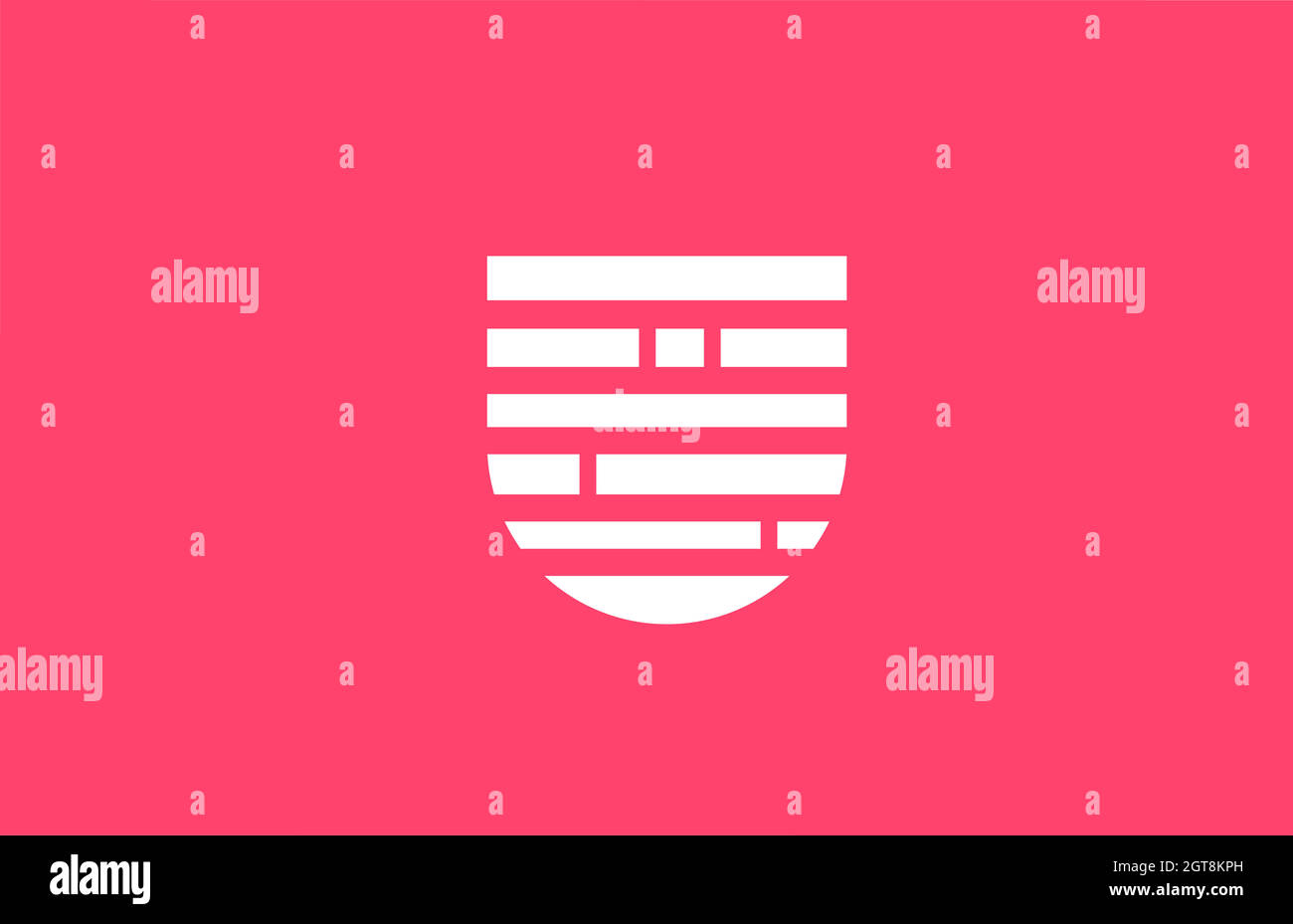 Icône en forme d'alphabet avec lettre U rose et bloc de lignes. Design créatif pour les entreprises et les entreprises Illustration de Vecteur